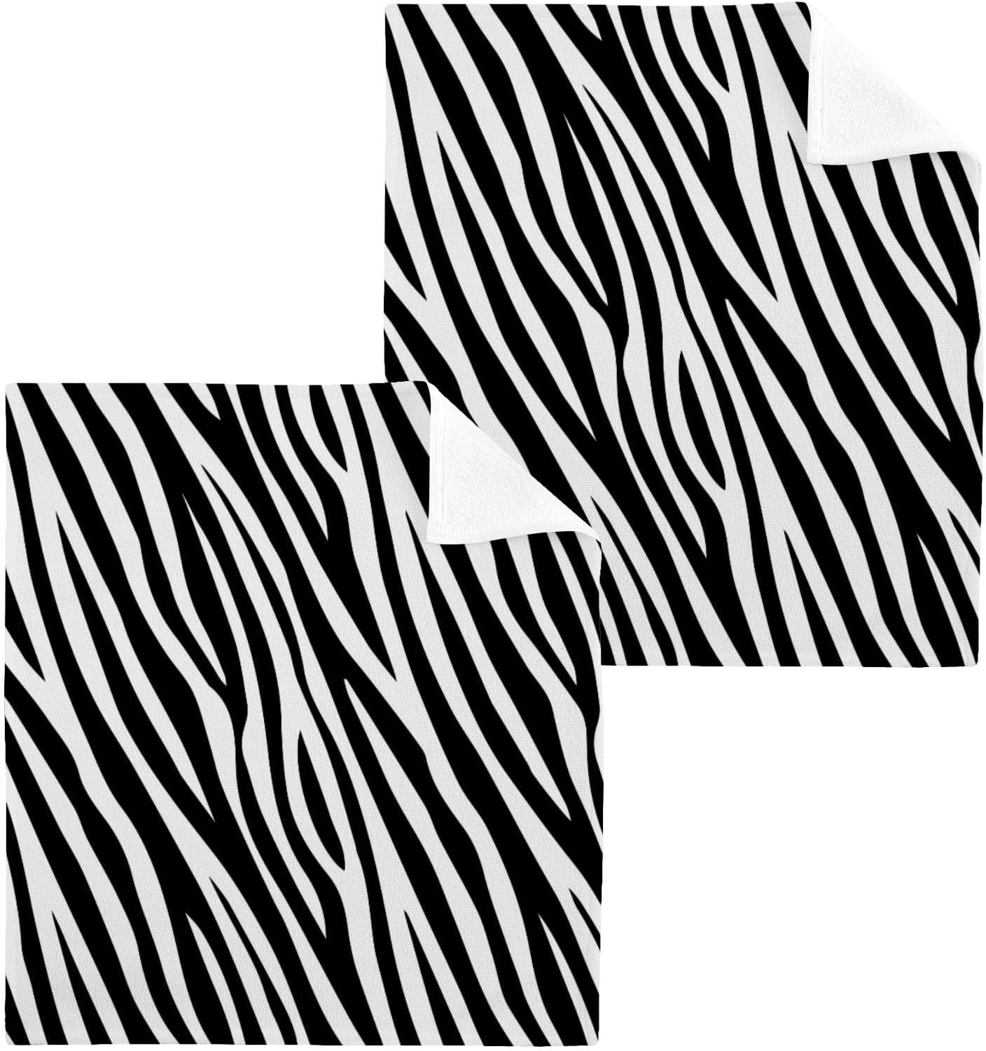 Zebra Stripe Washcloths Soft AbsorbentReusable for Face More