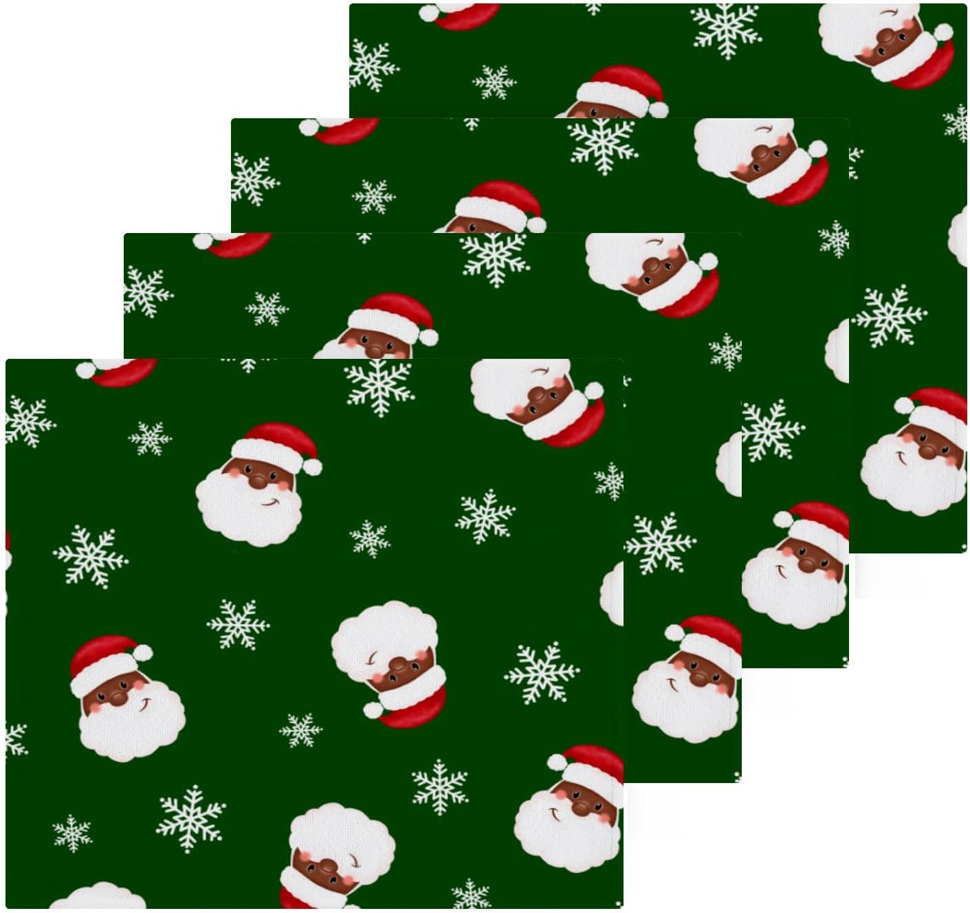 Christmas Santa Claus Washcloths 2 Pack Soft Cotton Towels