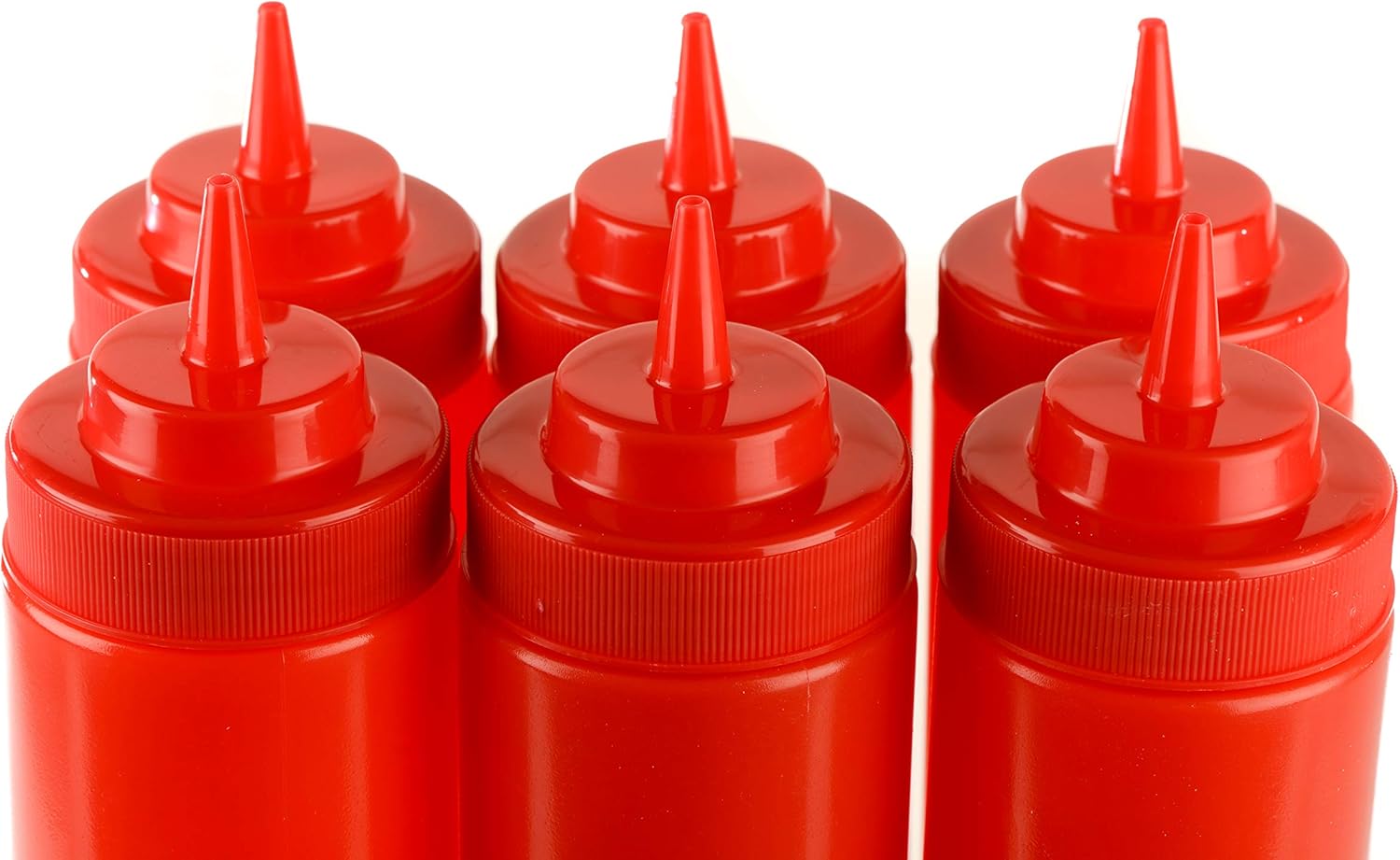 EcoQuality 6-Pack Red Squeeze Condiment Bottles