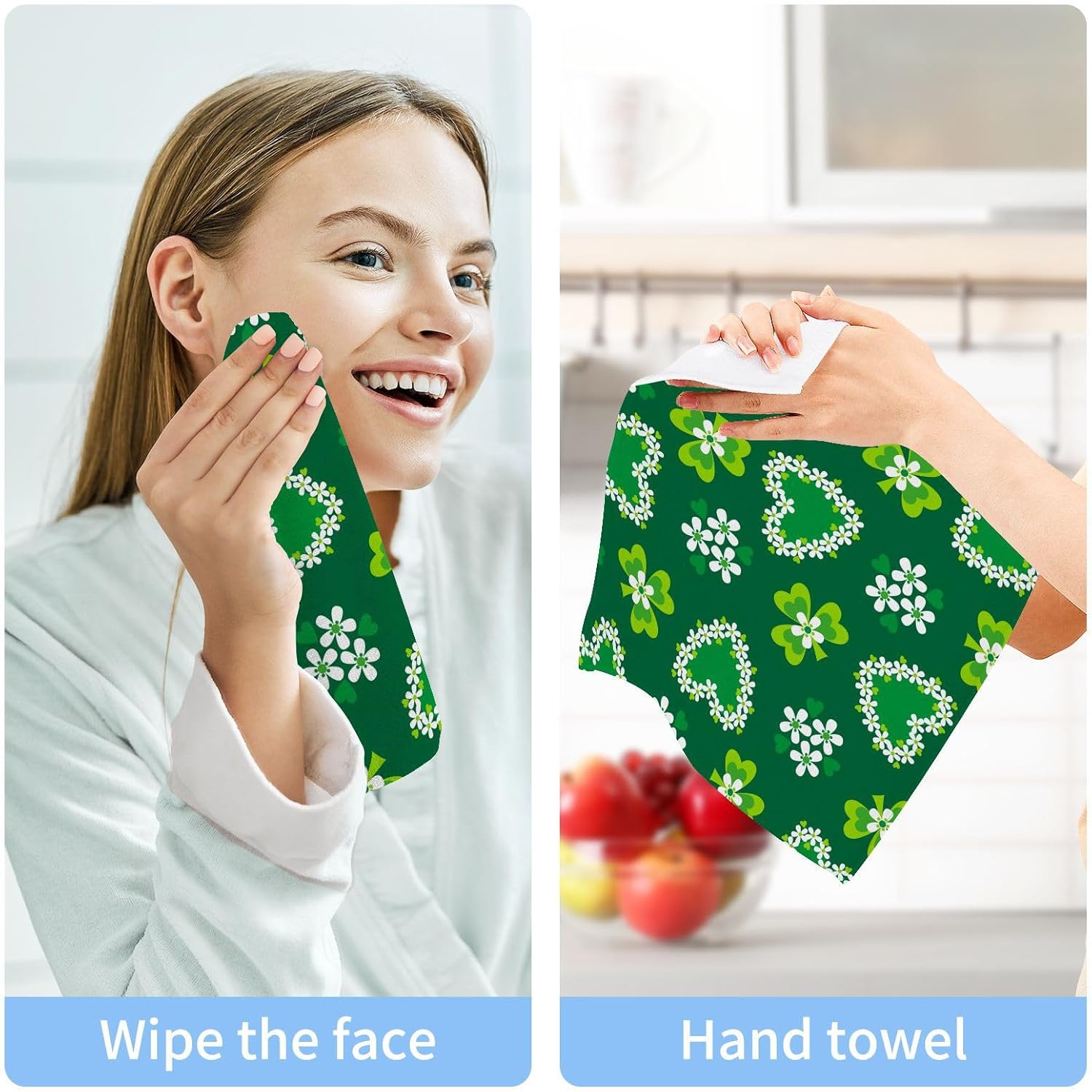 St Patricks Day Shamrock Towels Set WIHVE