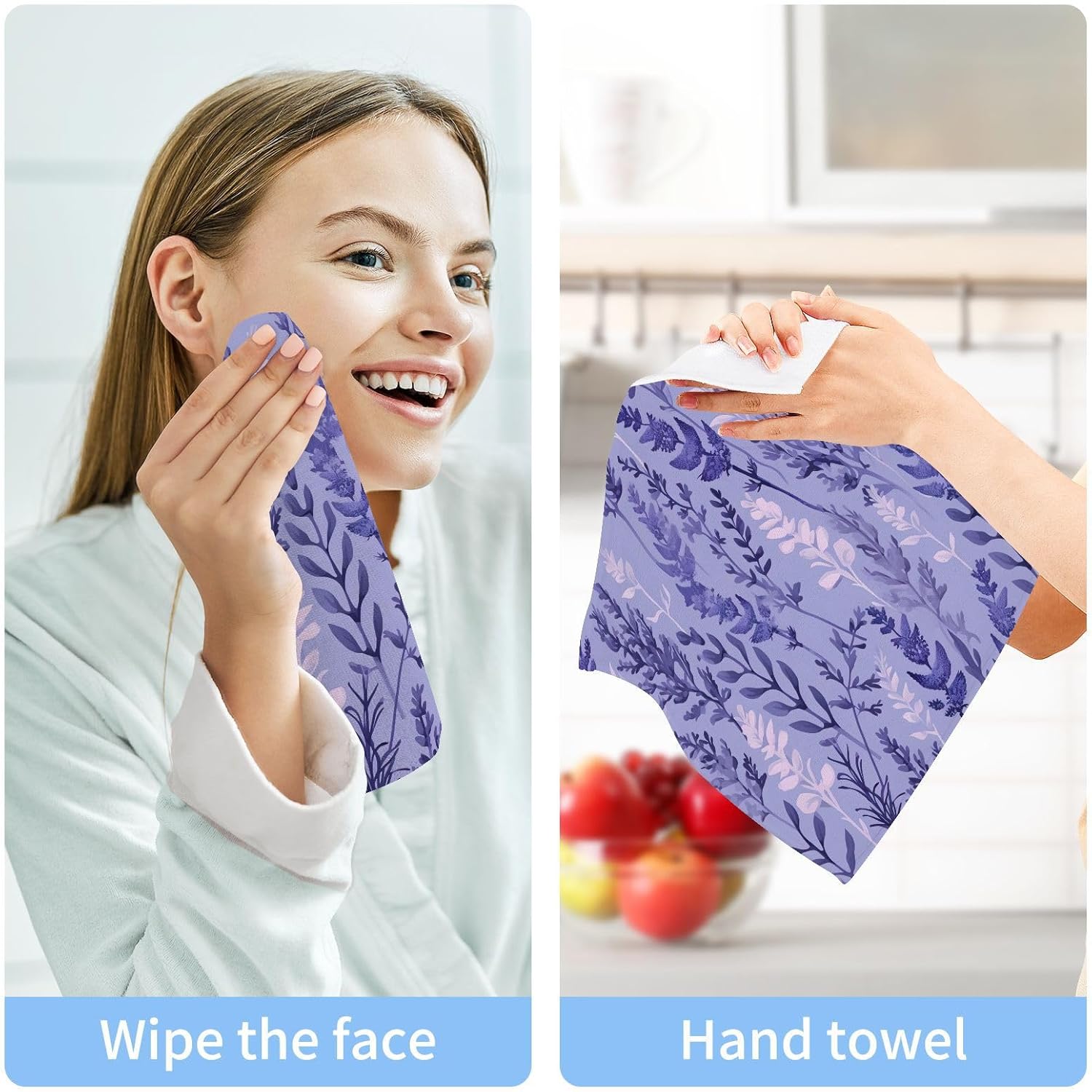 Lavender Soft Cotton Baby Face Towels Reusable Washcloth Set