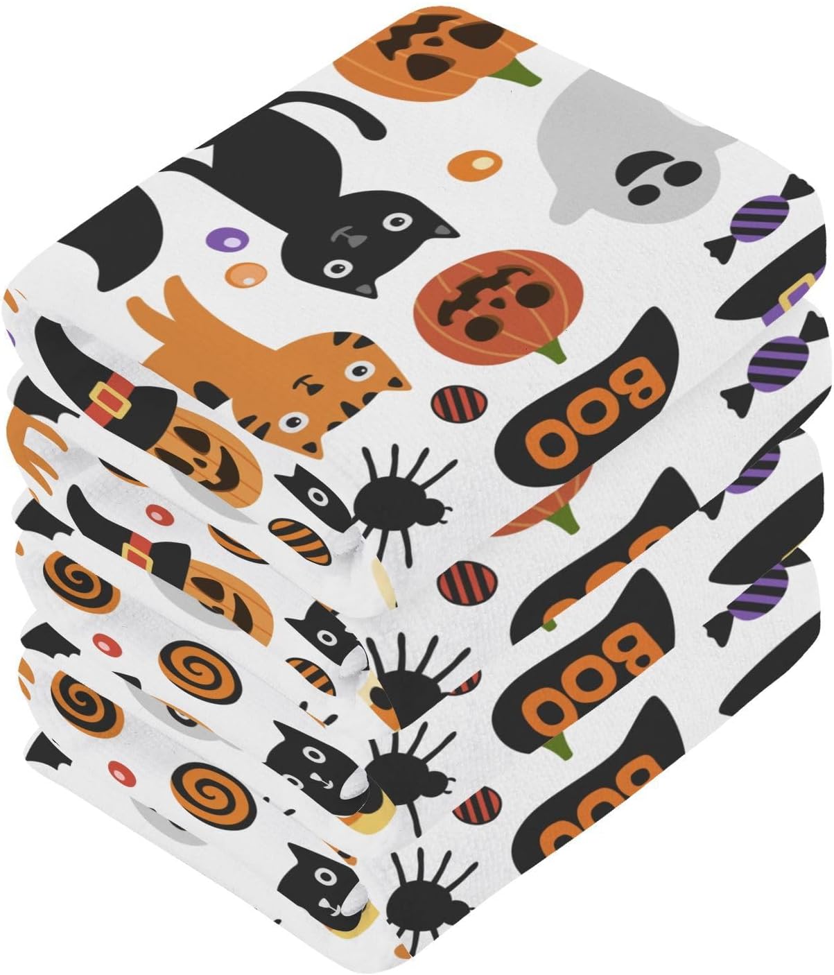 Cat Face Washcloth for Halloween 12x12in