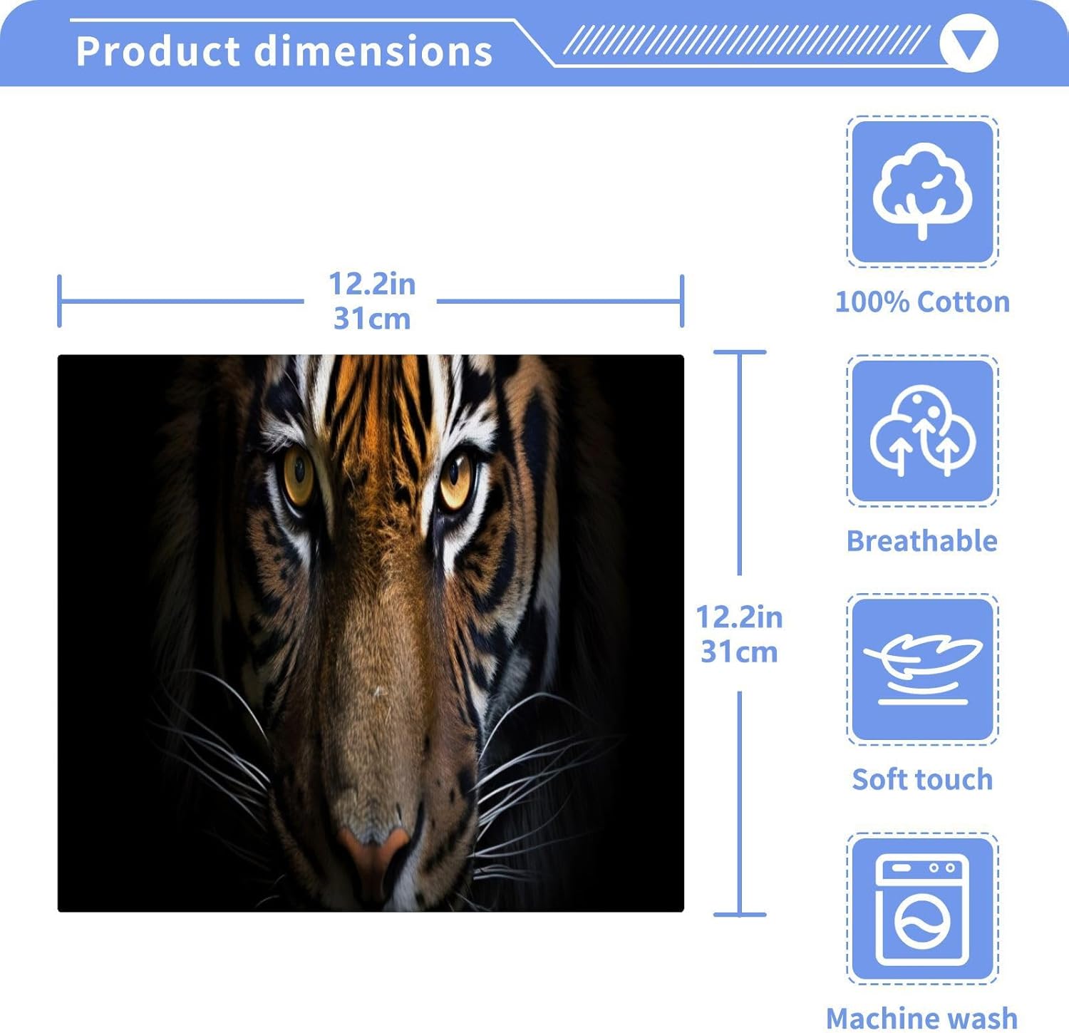 YETTASBIN Tiger Washcloths 2 Pack Soft Absorbent Towels