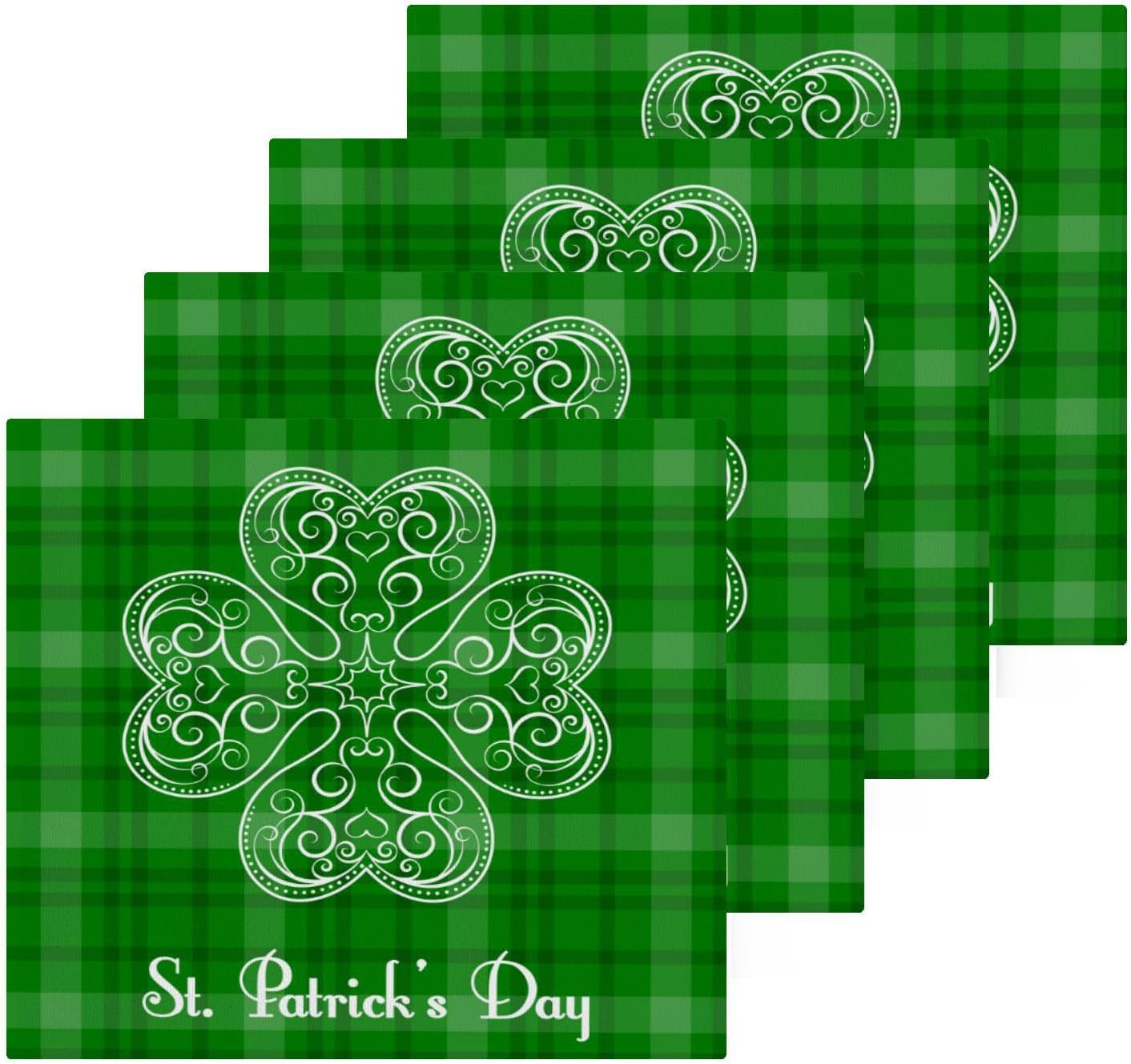 St Patricks Day Clover Washcloth 2-Pack Soft Reusable