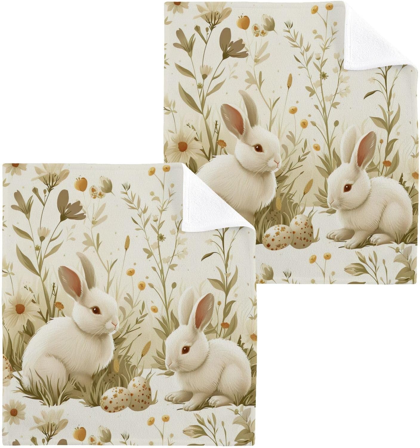 Cute bunny washcloth revisit soft rainbow reversible face towel machine washable reusable
