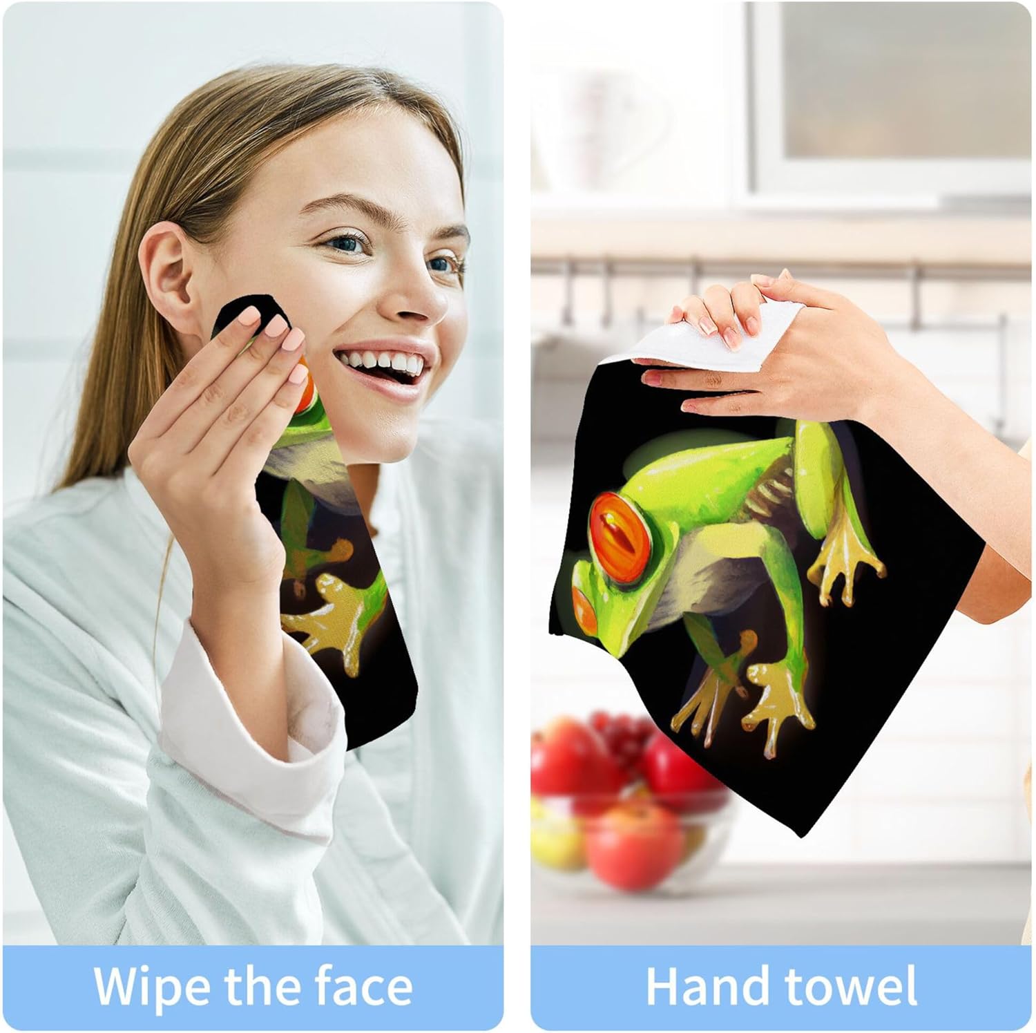 Cute Durable 12x12 Inch Washcloths for Bathroom Gym Spa 2-Pack