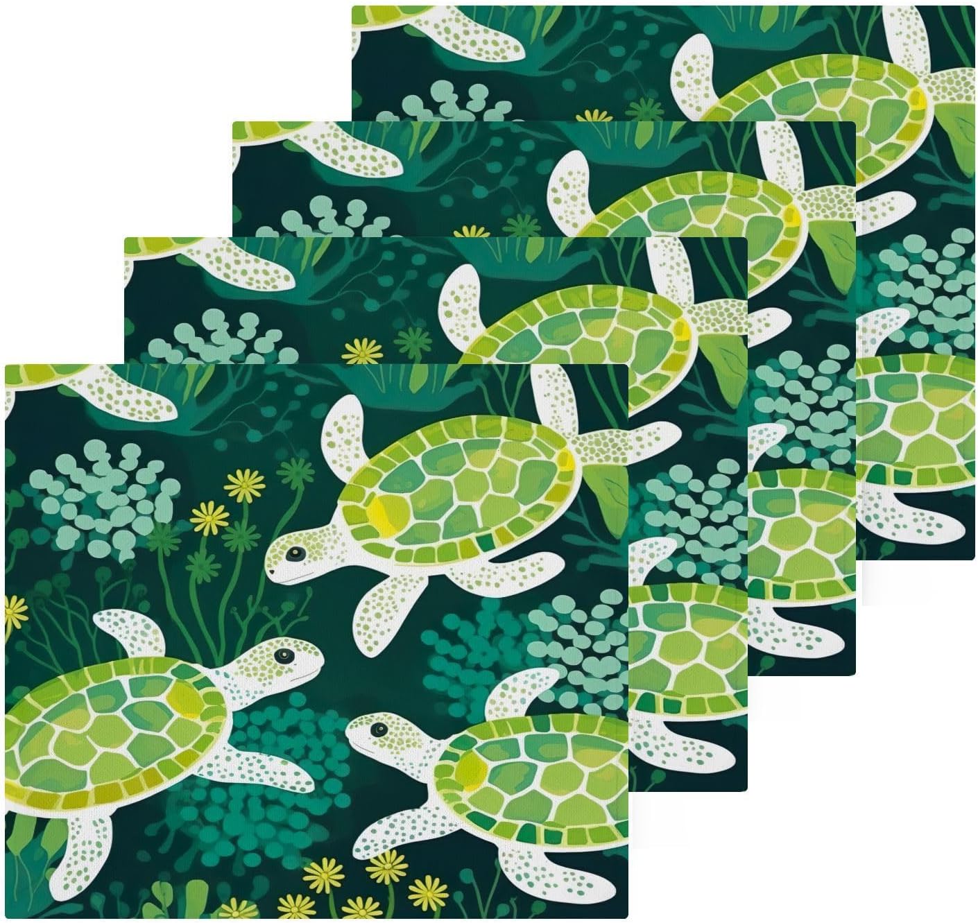 YETASBINGreen Turtle Washcloths 2 Pack