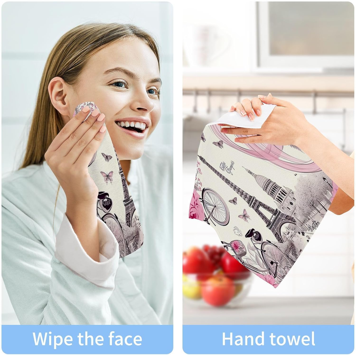 Eiffel Tower Washcloths 2-Pack