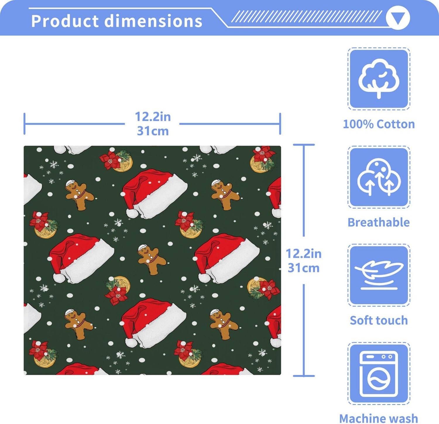 Xigua Christmas Hats Washcloth Set