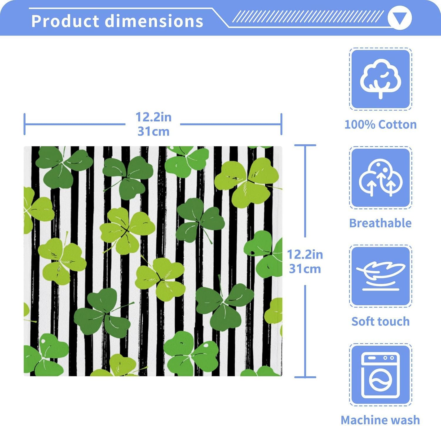 YETTASBIN St Patricks Day Shamrock Washcloths 2 Pack