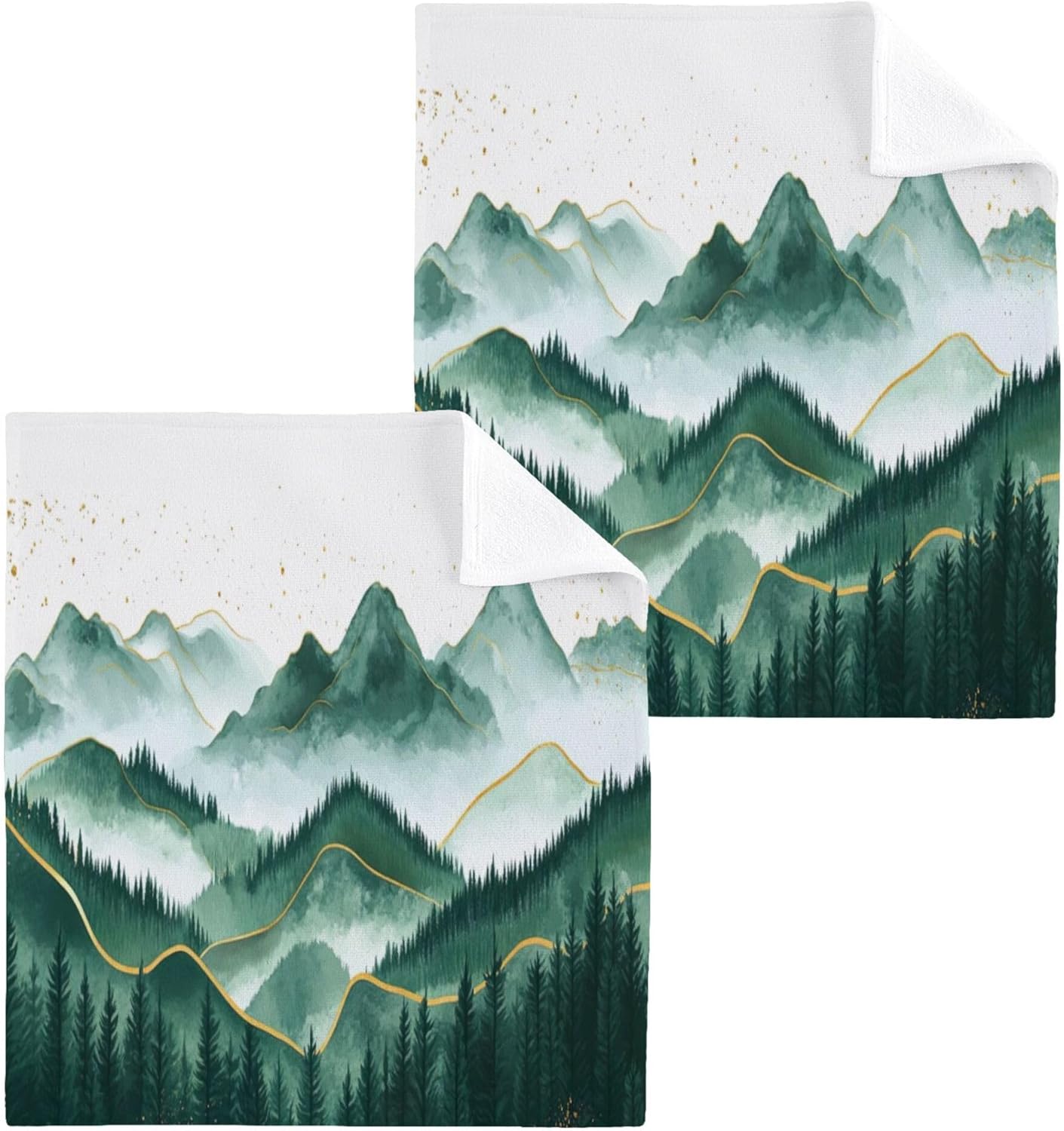 XiguaGreen Mountains Washcloths Set