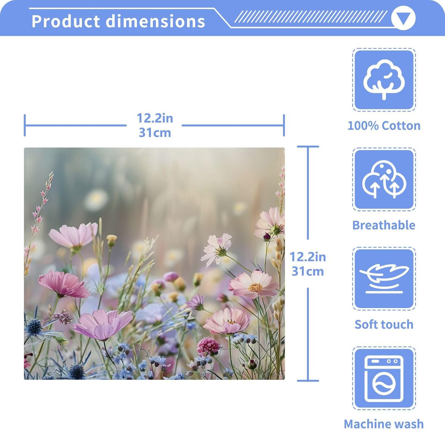 High-Quality Wildflower Washcloth Set