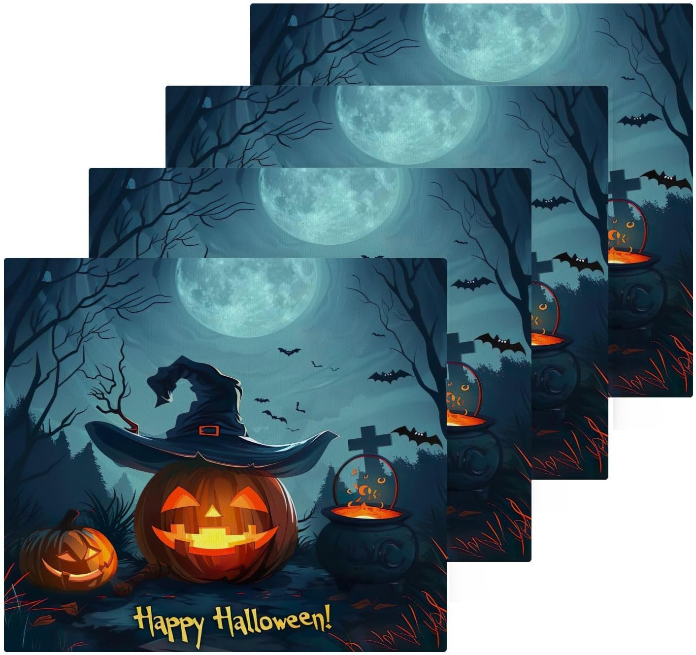 Halloween-Friendly pumpkin face towel 12x12-inch soft absorbent washable
