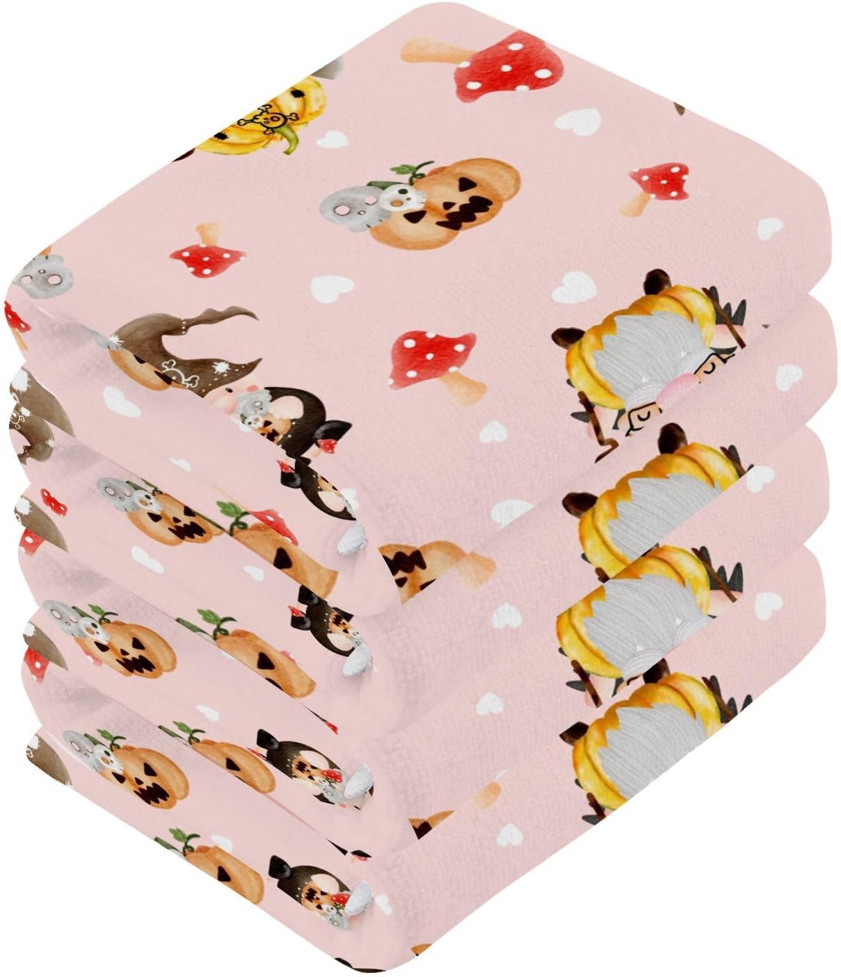 Halloween Gnome Washcloths - Soft Absorbent Reusable Face Towels