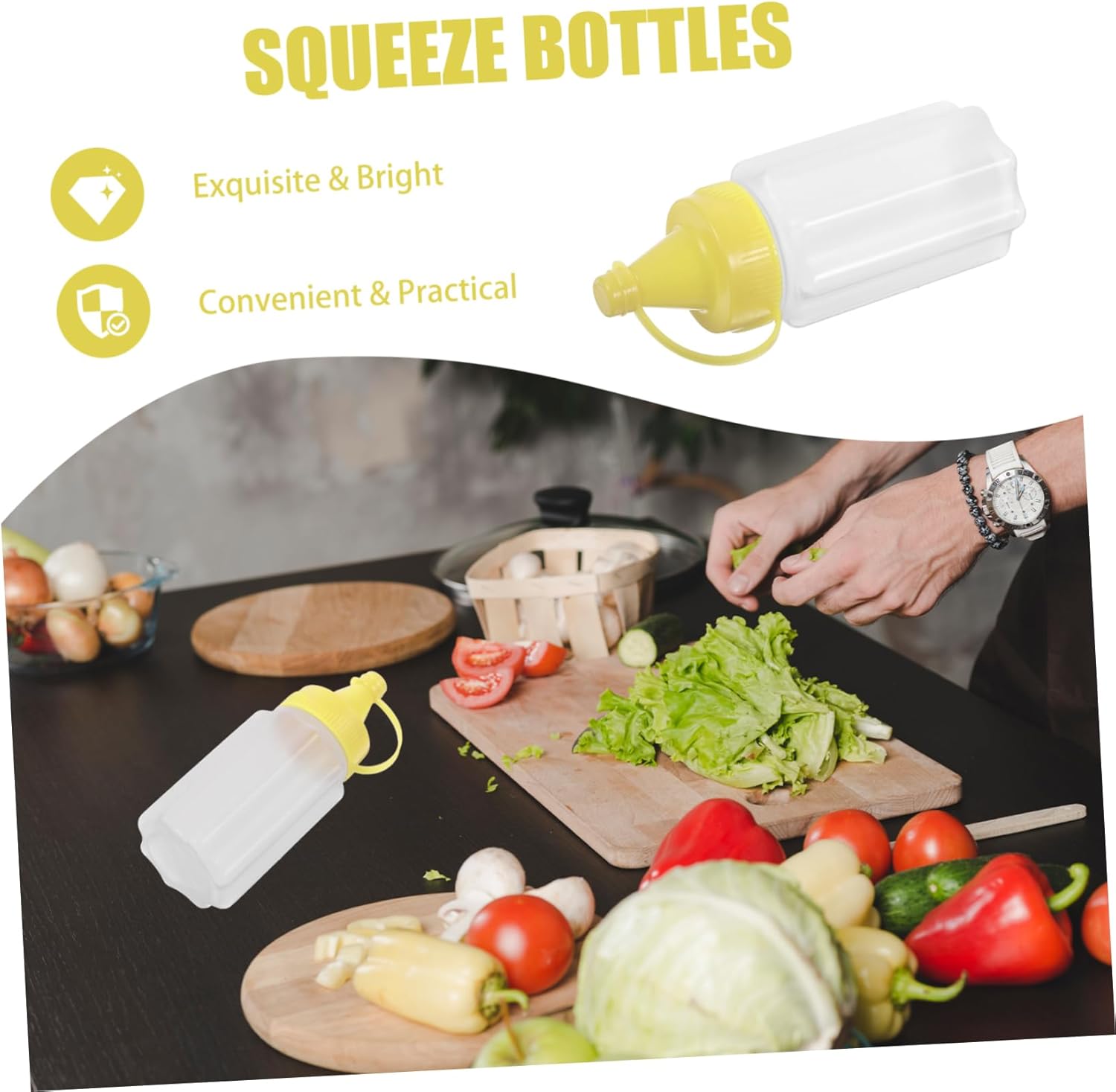 Zerodeko Squeeze Bottle Dispensing Condiments with Elegance