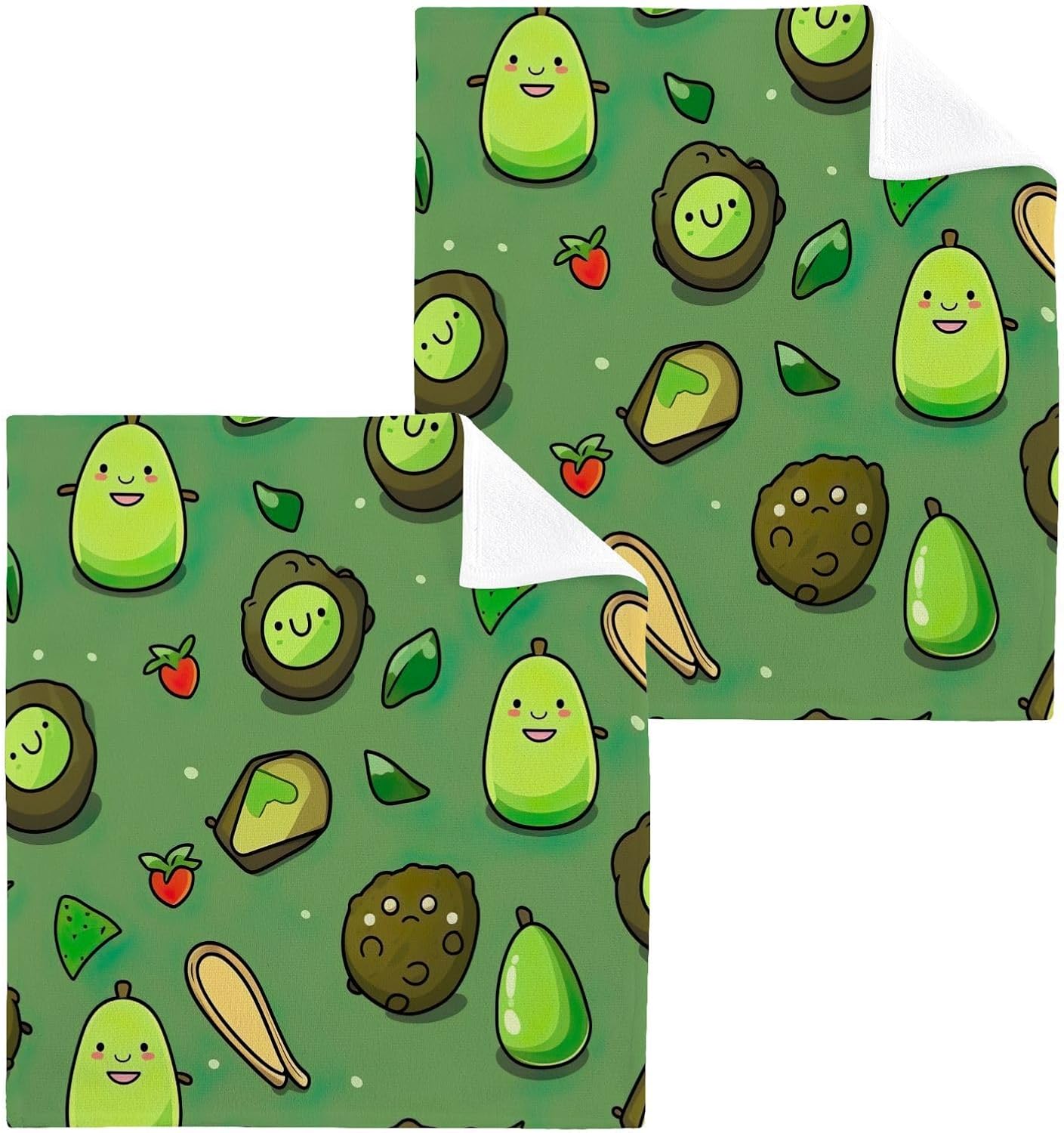 Natural Avocado Face Towels Set of 2