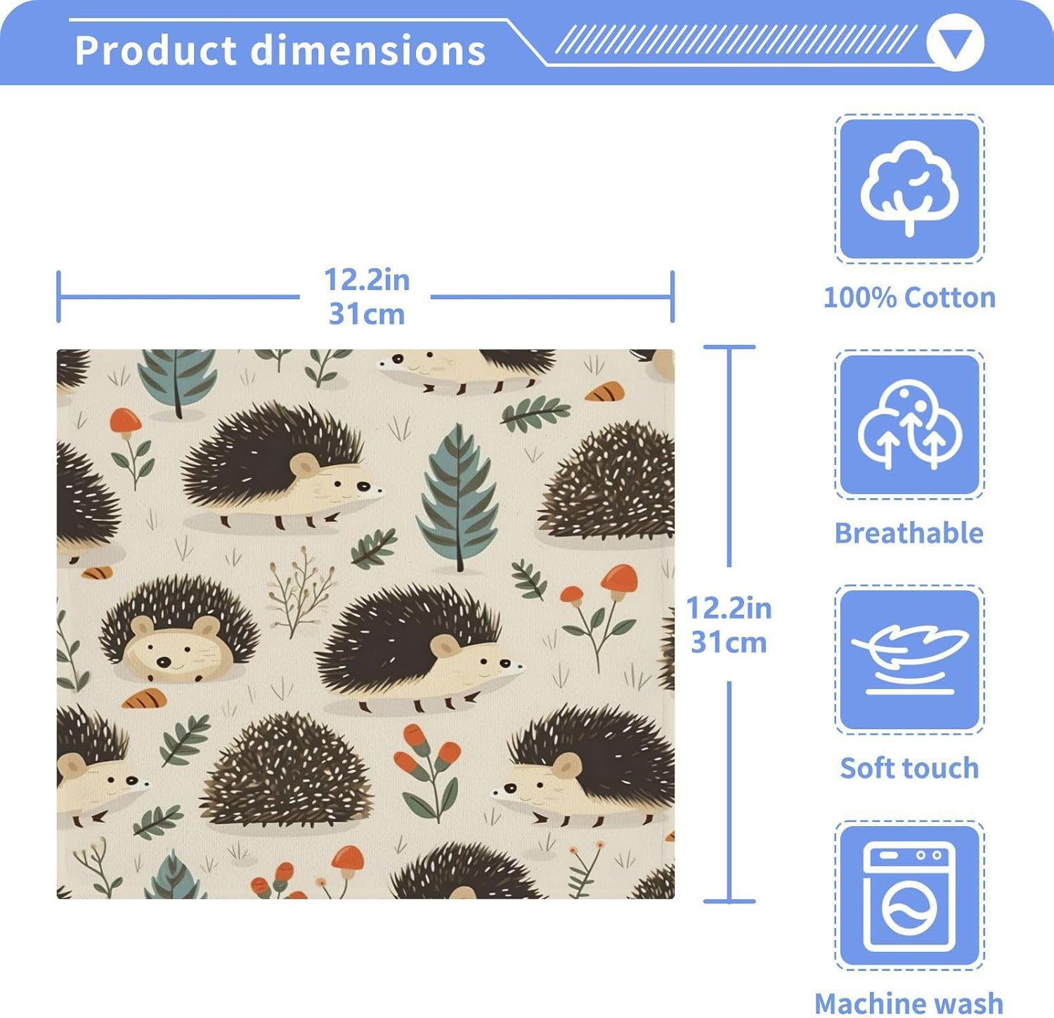 YETTASBIN Hedgehog Washcloth 2 Pack