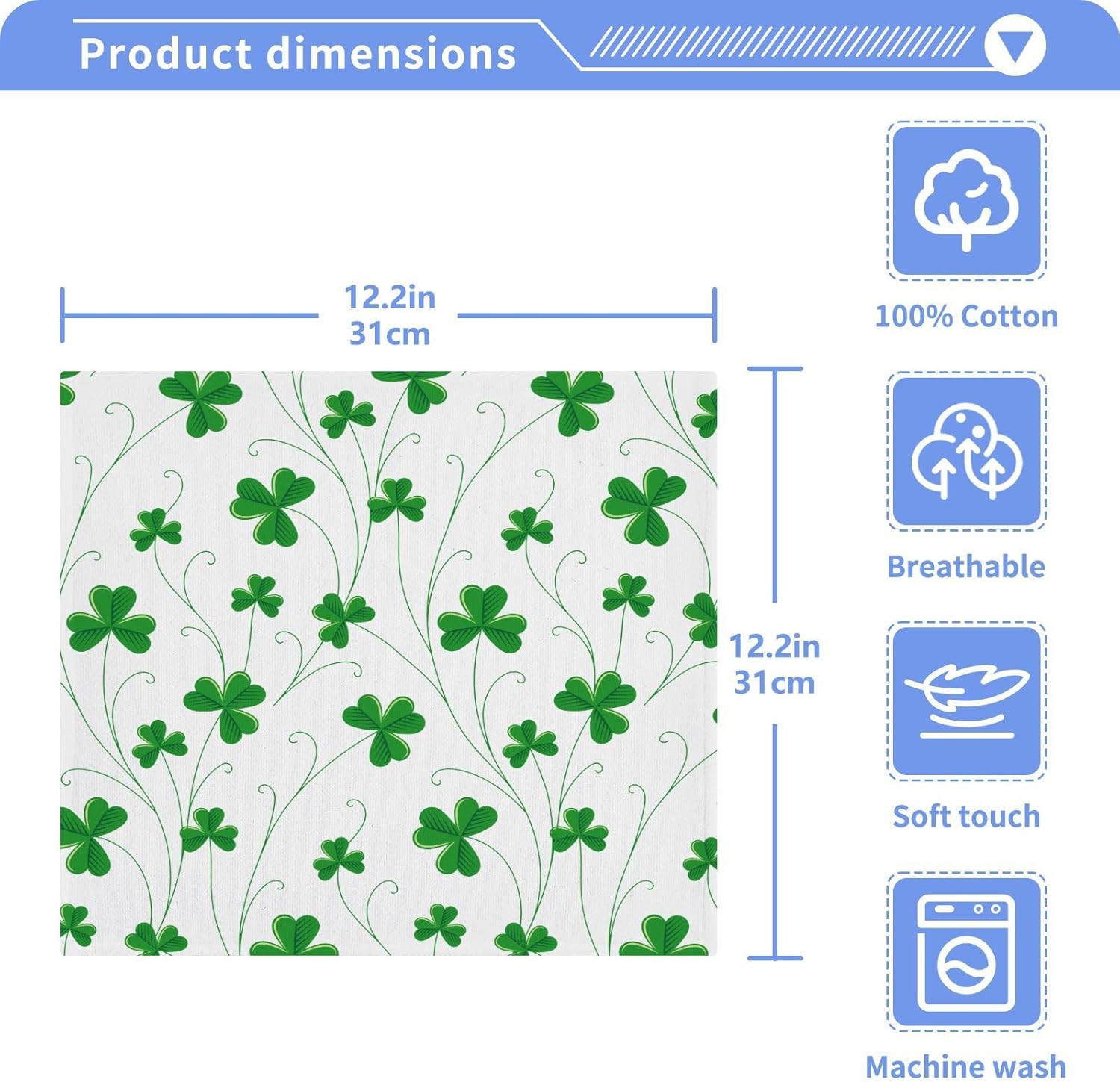 WIHVESt Patricks Day Shamrock Towels Set