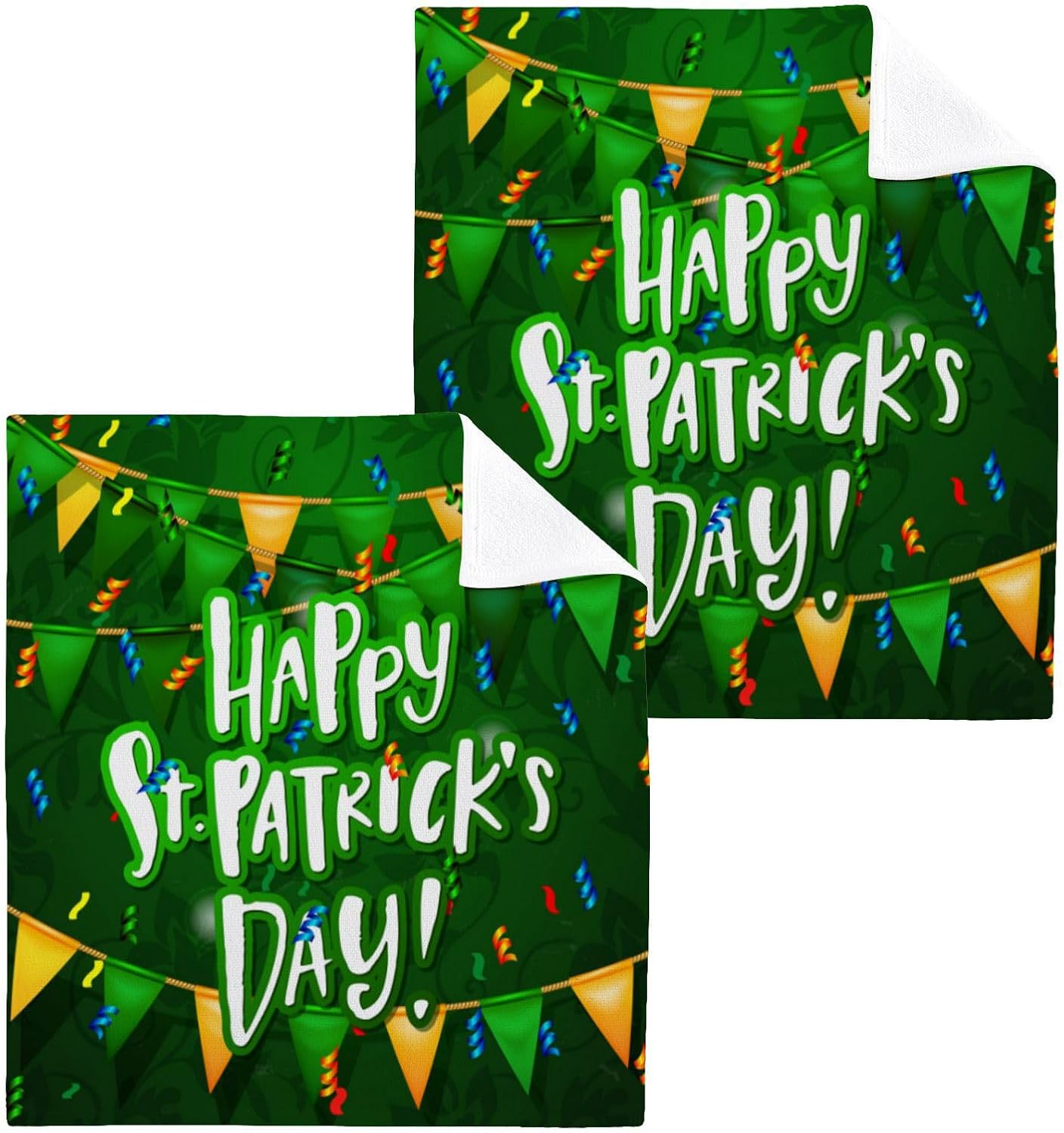 St Patricks Day Washcloth Set Soft Reusable