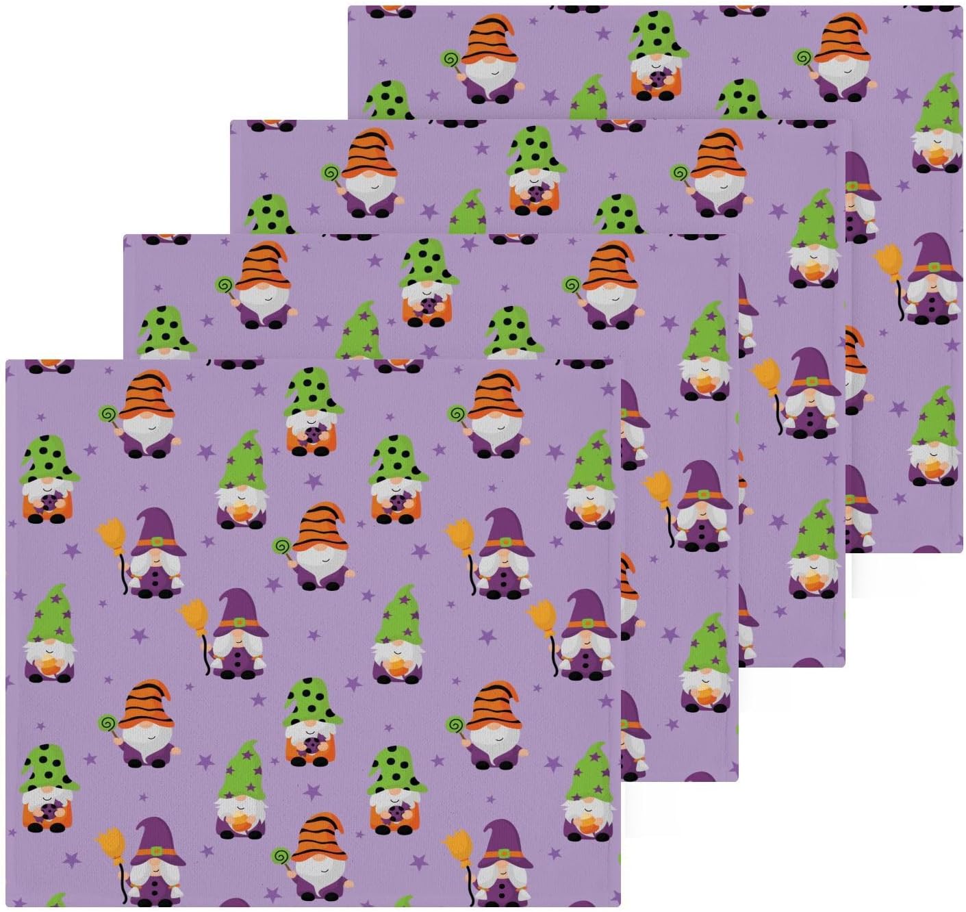 Halloween Gnome Washcloth Set 12x12