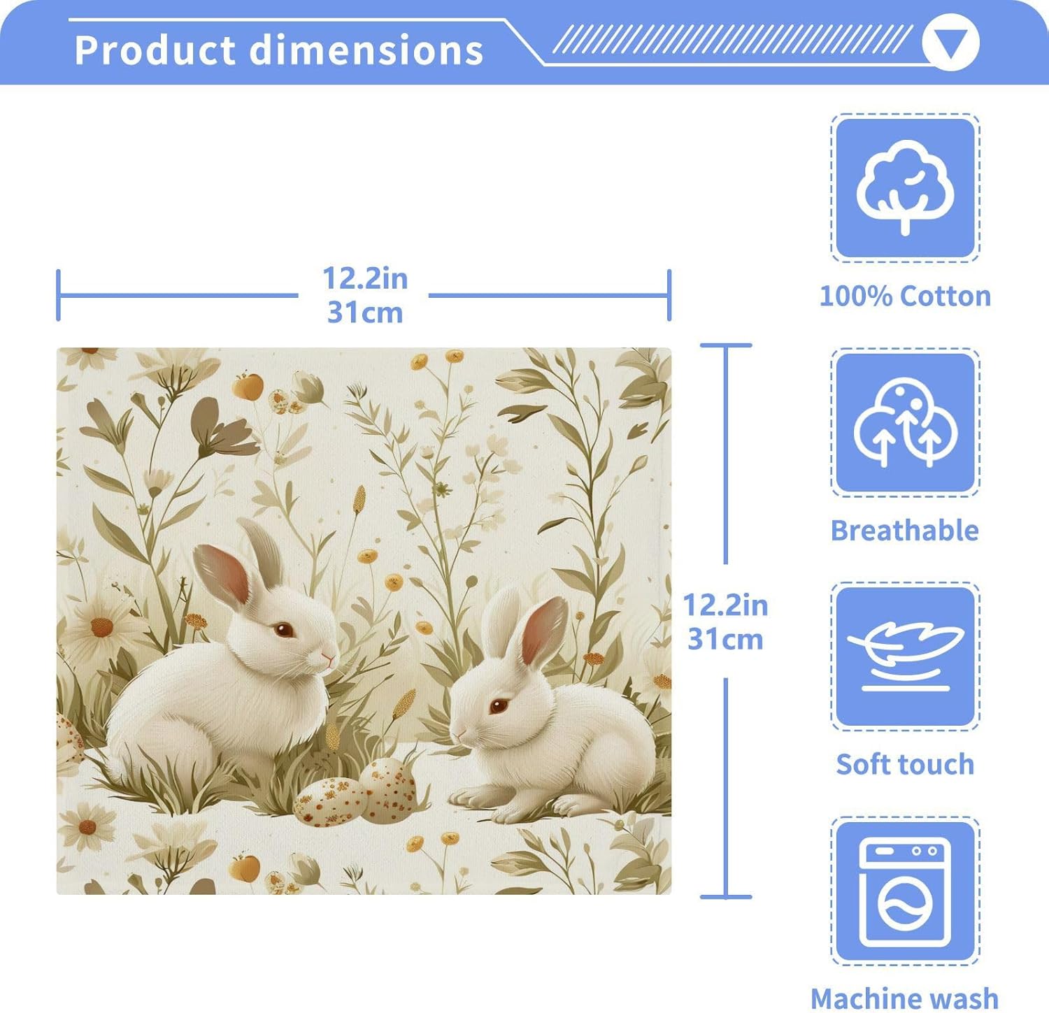Cute bunny washcloth revisit soft rainbow reversible face towel machine washable reusable