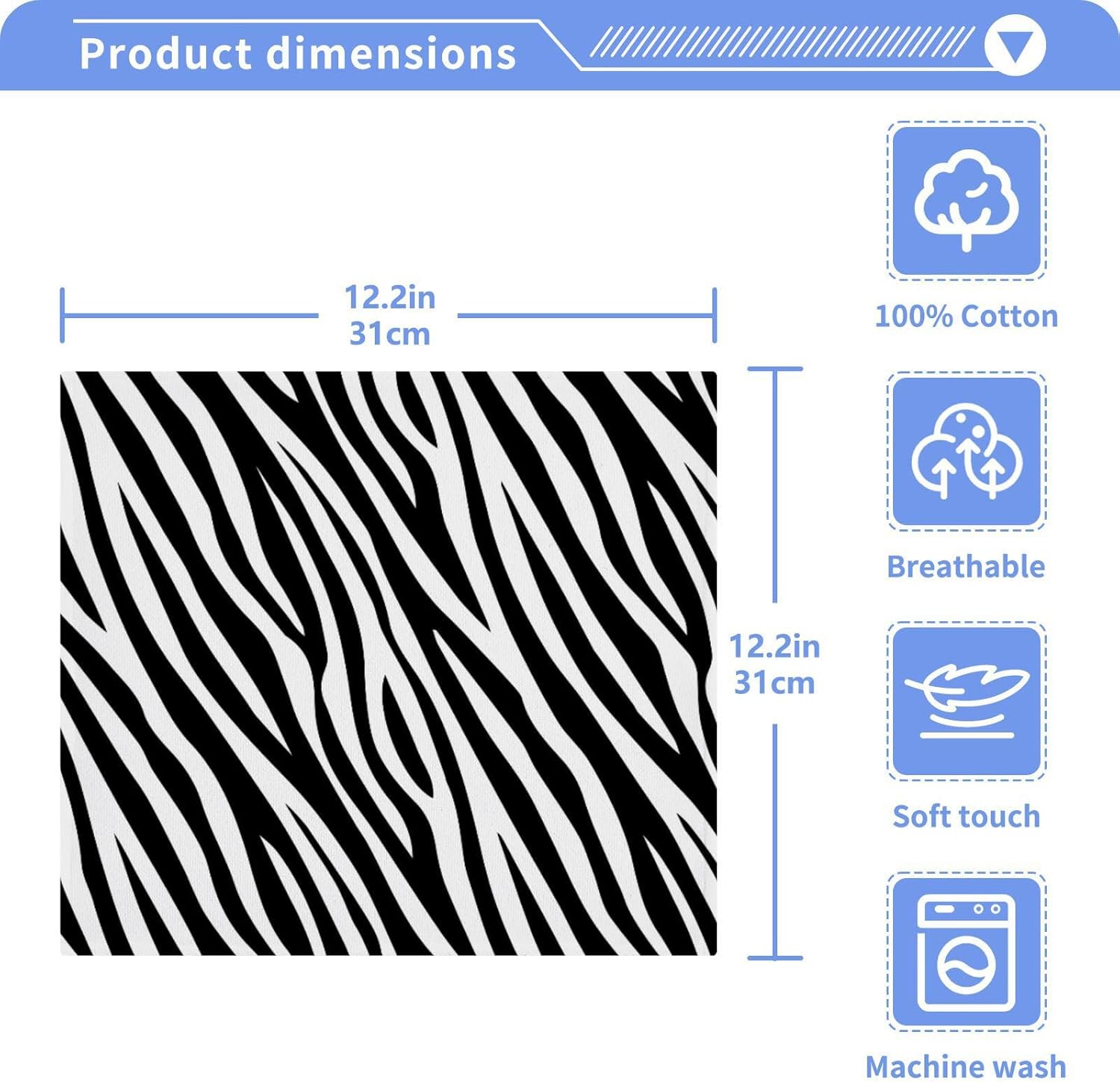 Zebra Stripe Washcloths Soft AbsorbentReusable for Face More