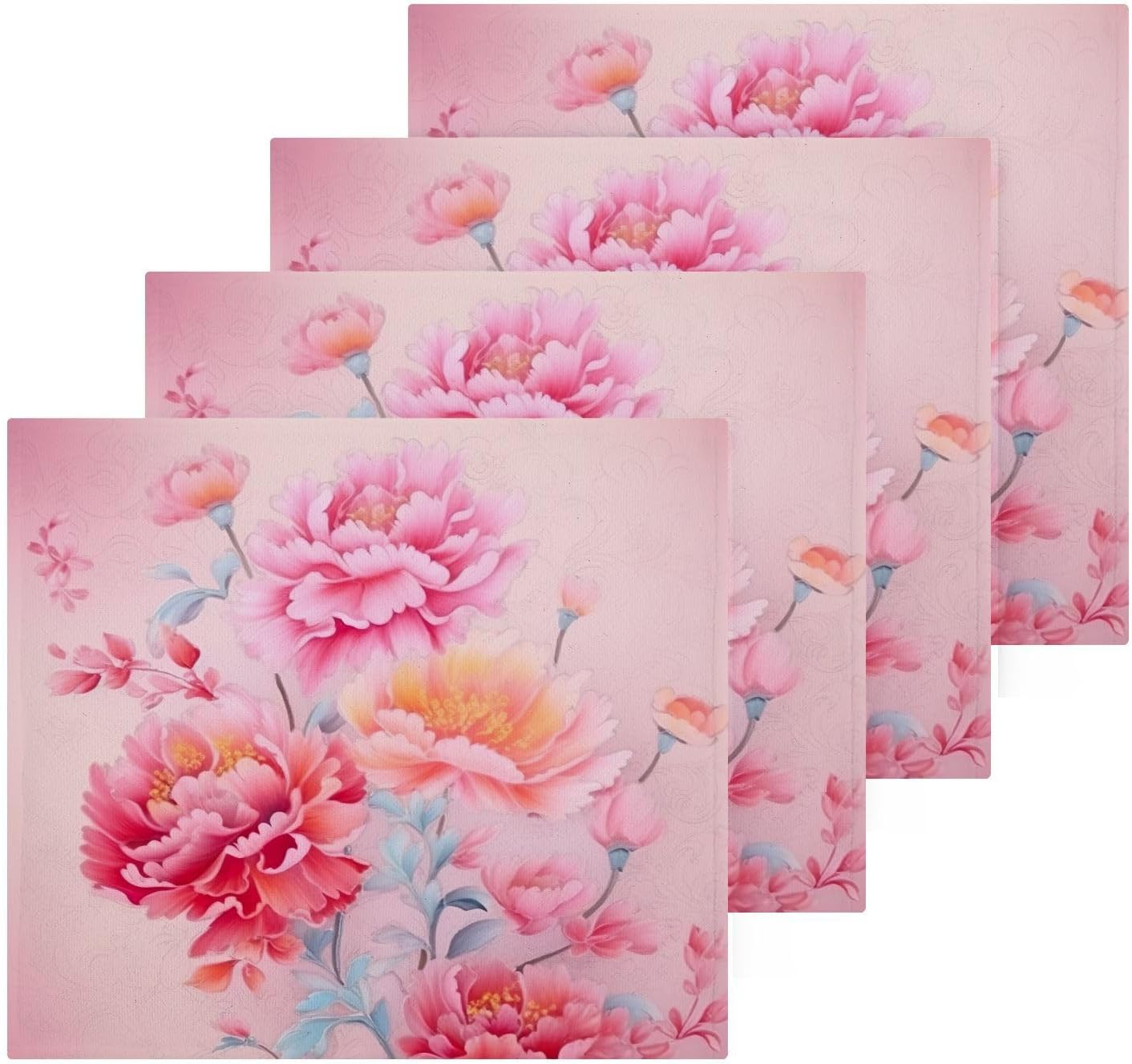 2-Piece Abstract Floral Washcloth Set - Soft Absorbent Baby Face Towels