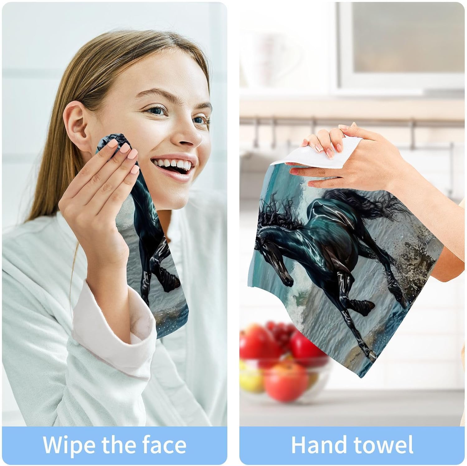 Perfect Multi-Purpose Horse Face Towels for Daily Use Soft Reusable