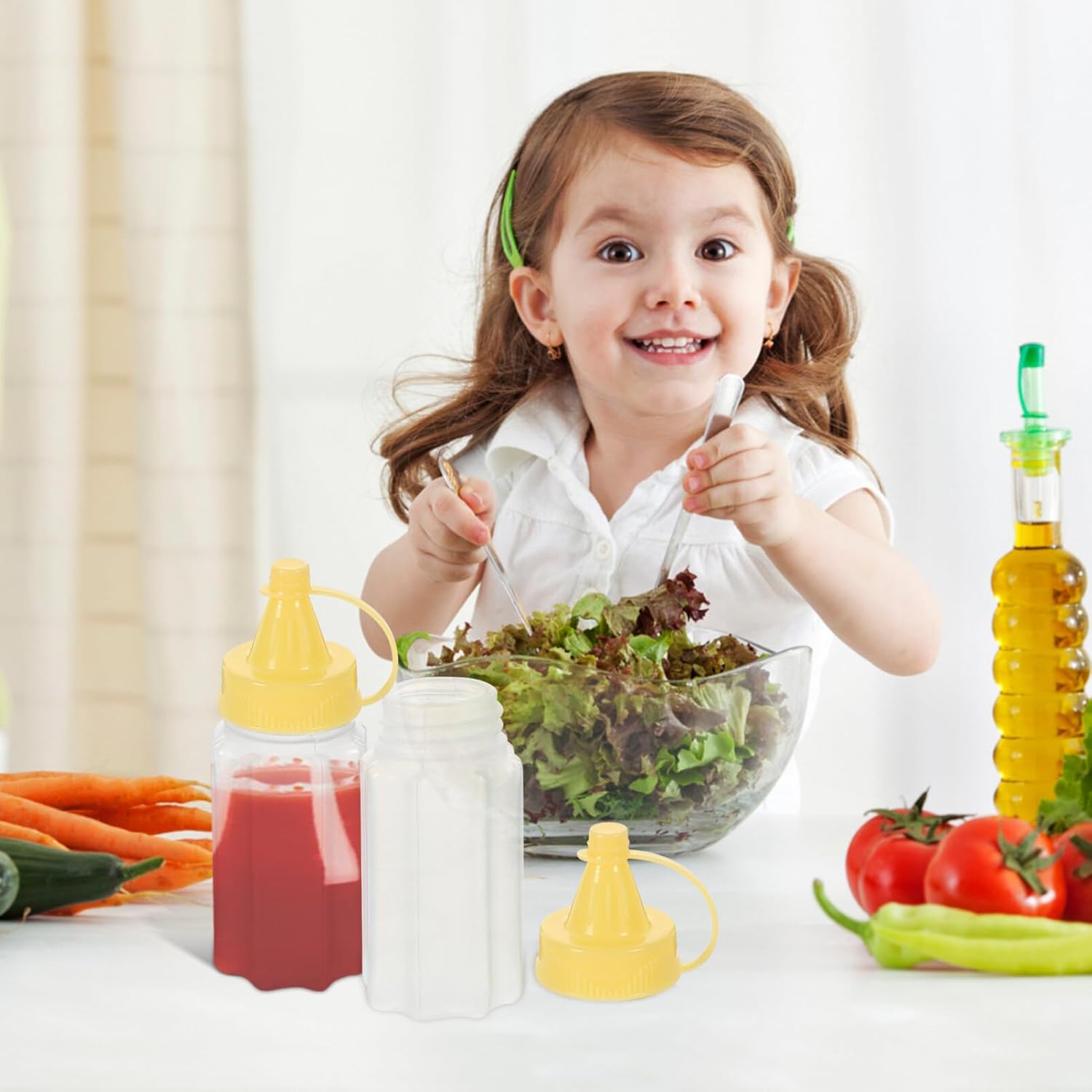 Mobestech 4-Pack Smeber Squeeze Bottles - Durable BPA-Free Ideal Kitchen Essential