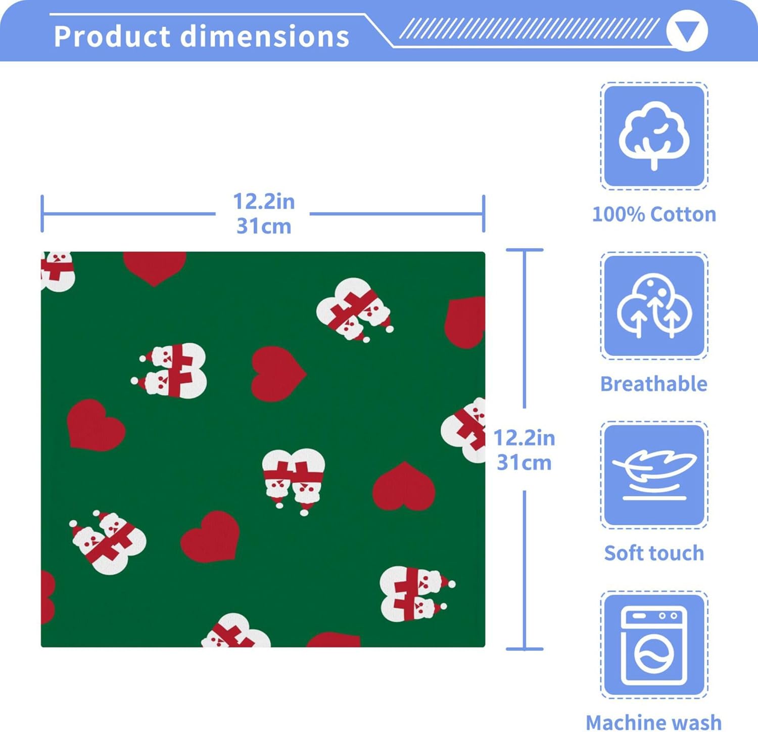 Xigua Christmas Snowman Washcloths Set