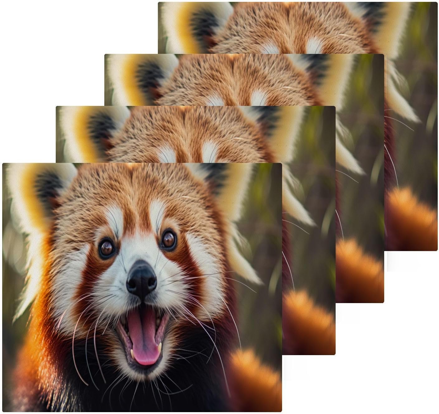 Red Panda Washcloth 2-Pack 12x12 Soft Cotton Baby Reusable