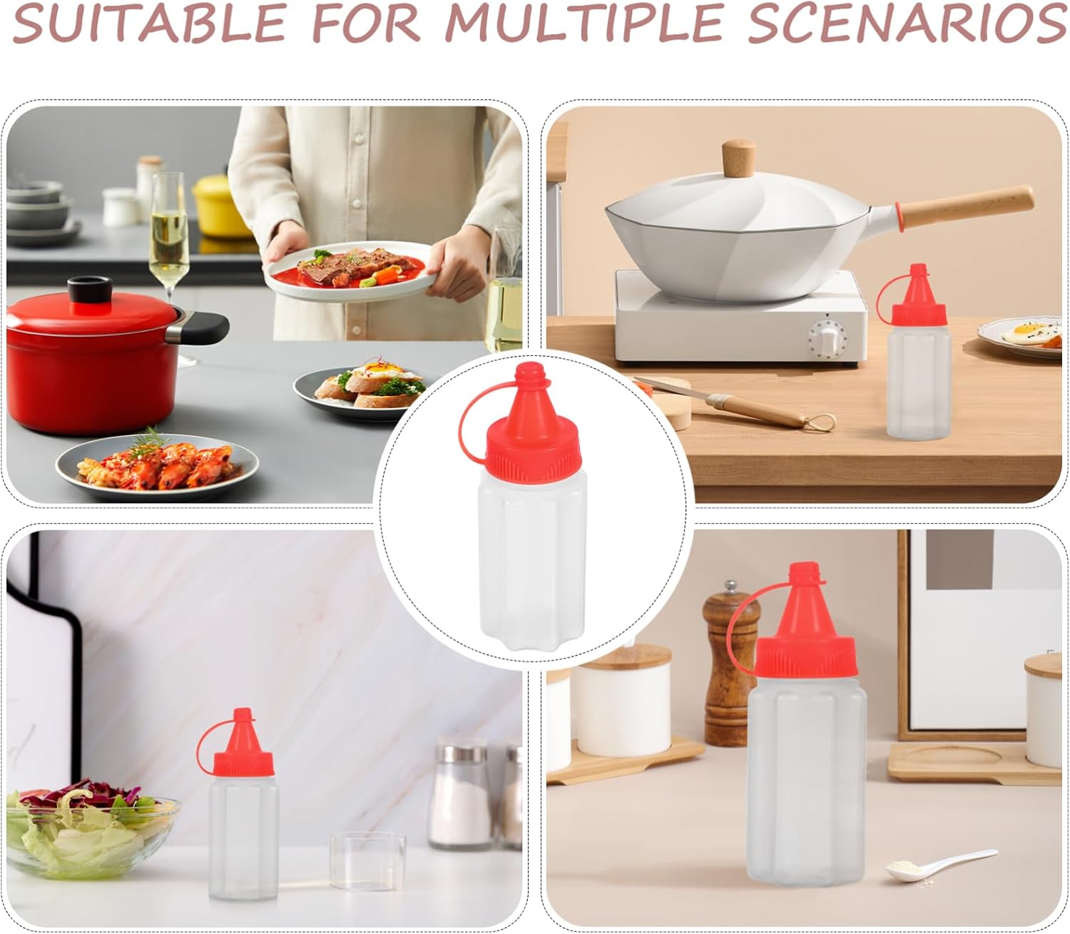 mini condiment squeeze bottles set 4