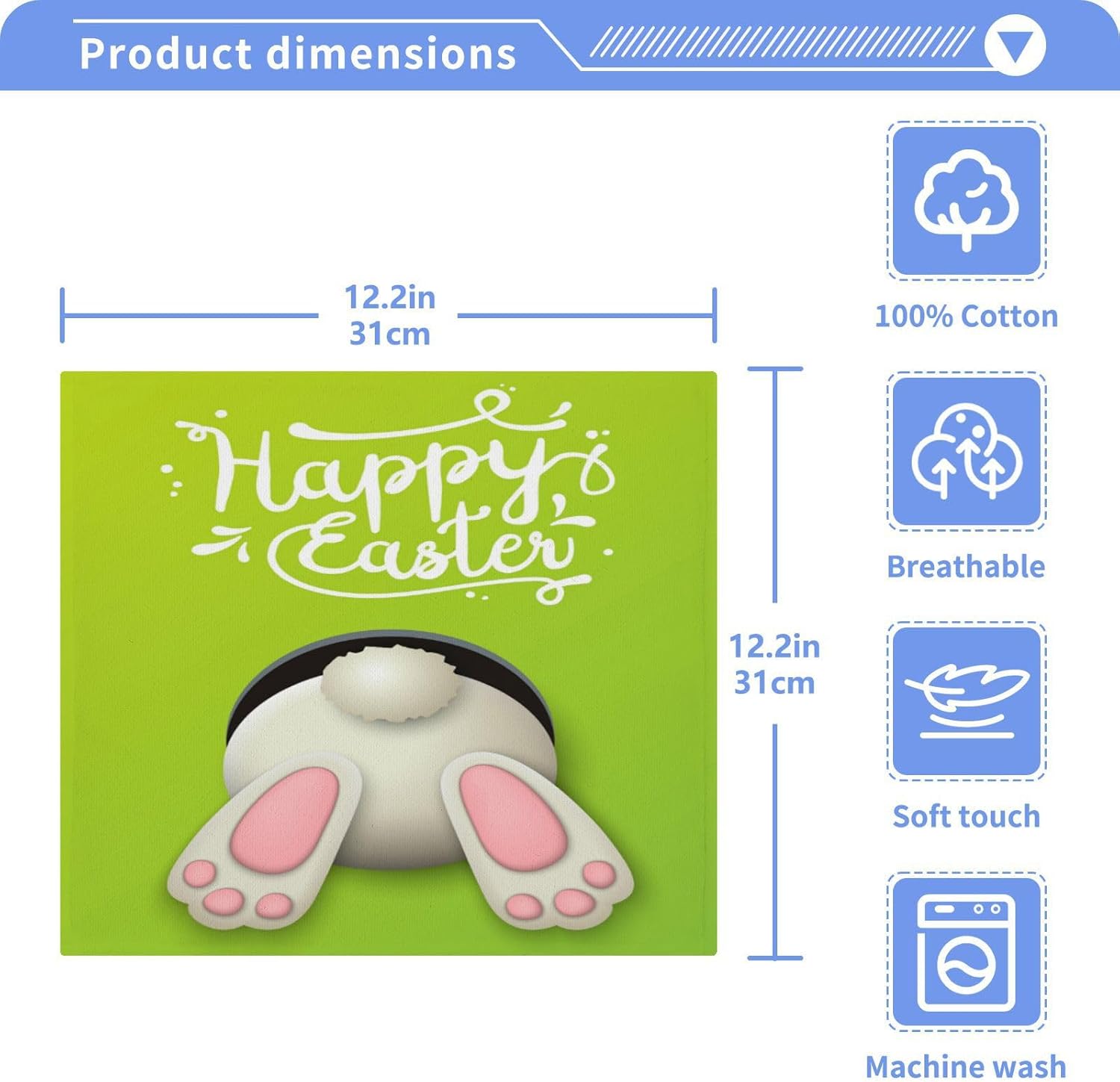 Easter Bunny Tail Reusable Washcloths