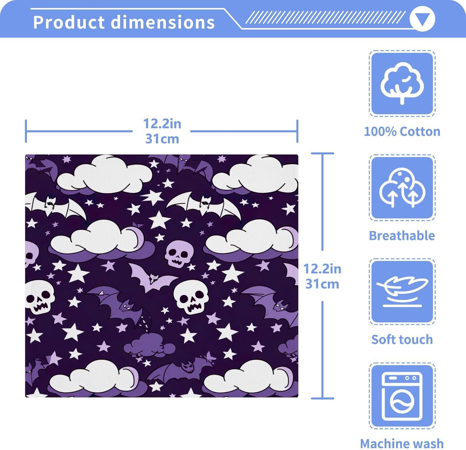 Perfect Halloween Bat Washcloth 2-Pack Soft Absorbent Halloween_cm