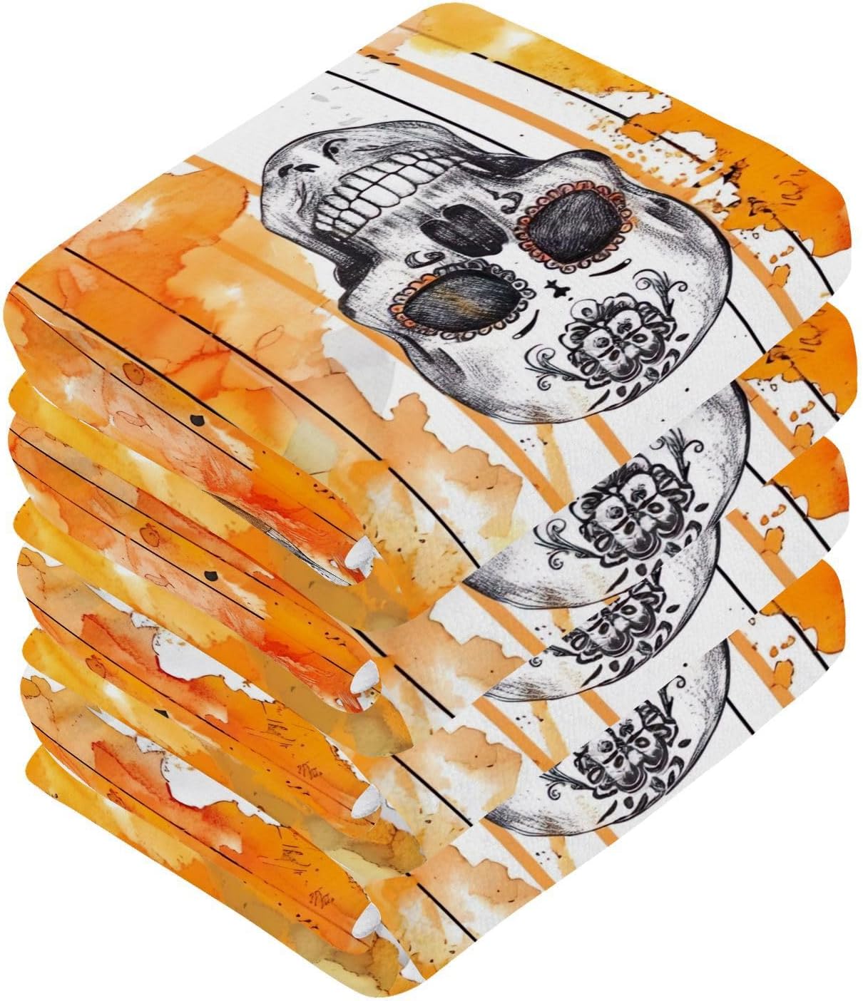 Yettasbin Skull Washcloth 2 Pack Soft Cotton Baby Face Towels