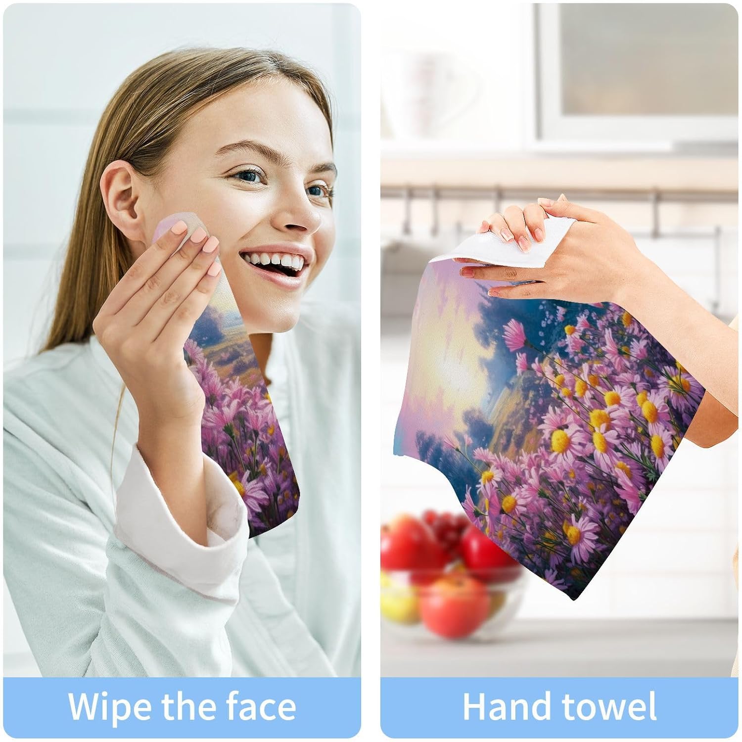 10-Piece Daisy Flower Washcloth Set