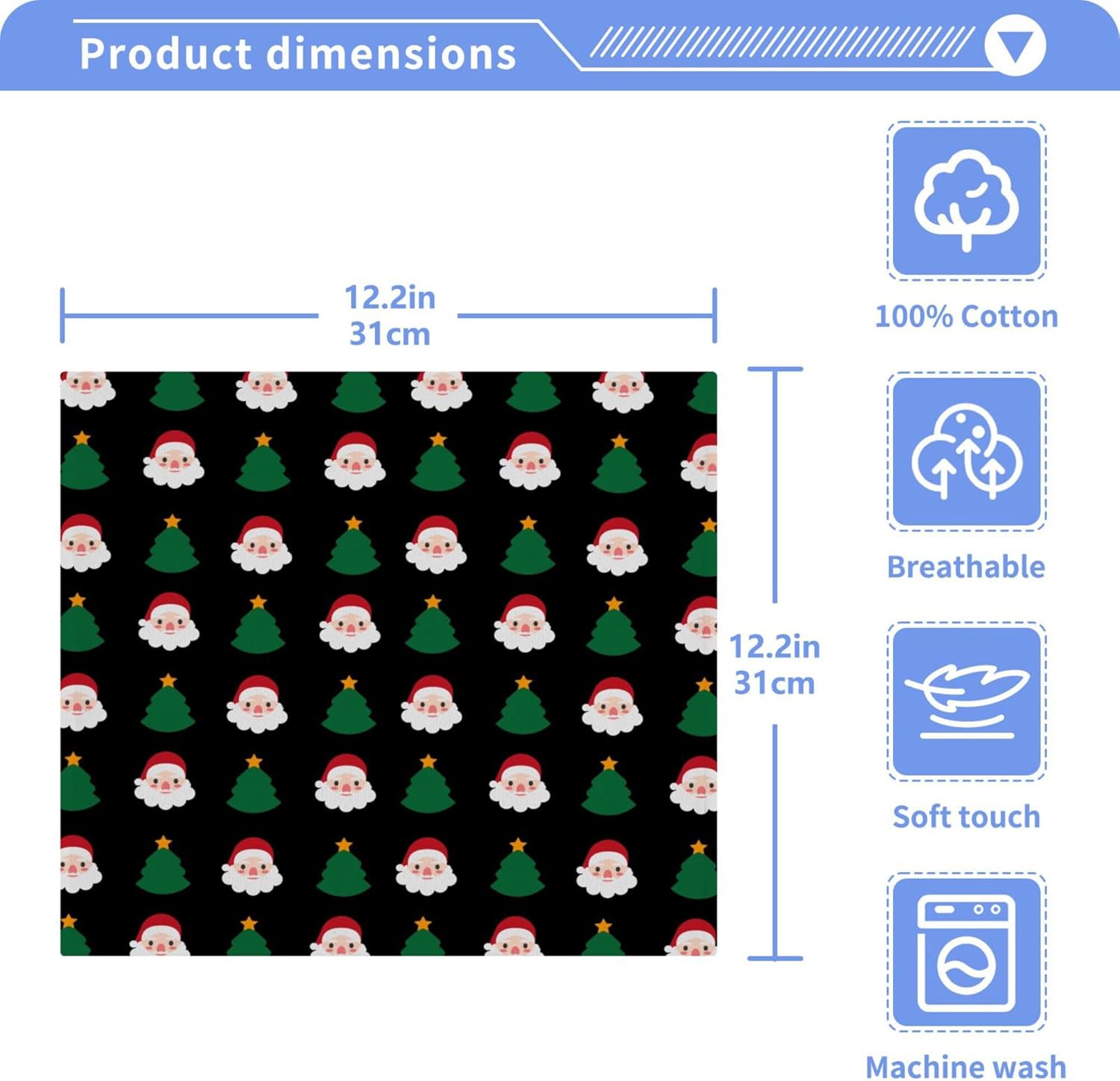 Santa Claus Washcloth Set - Fast Drying Eco-Friendly