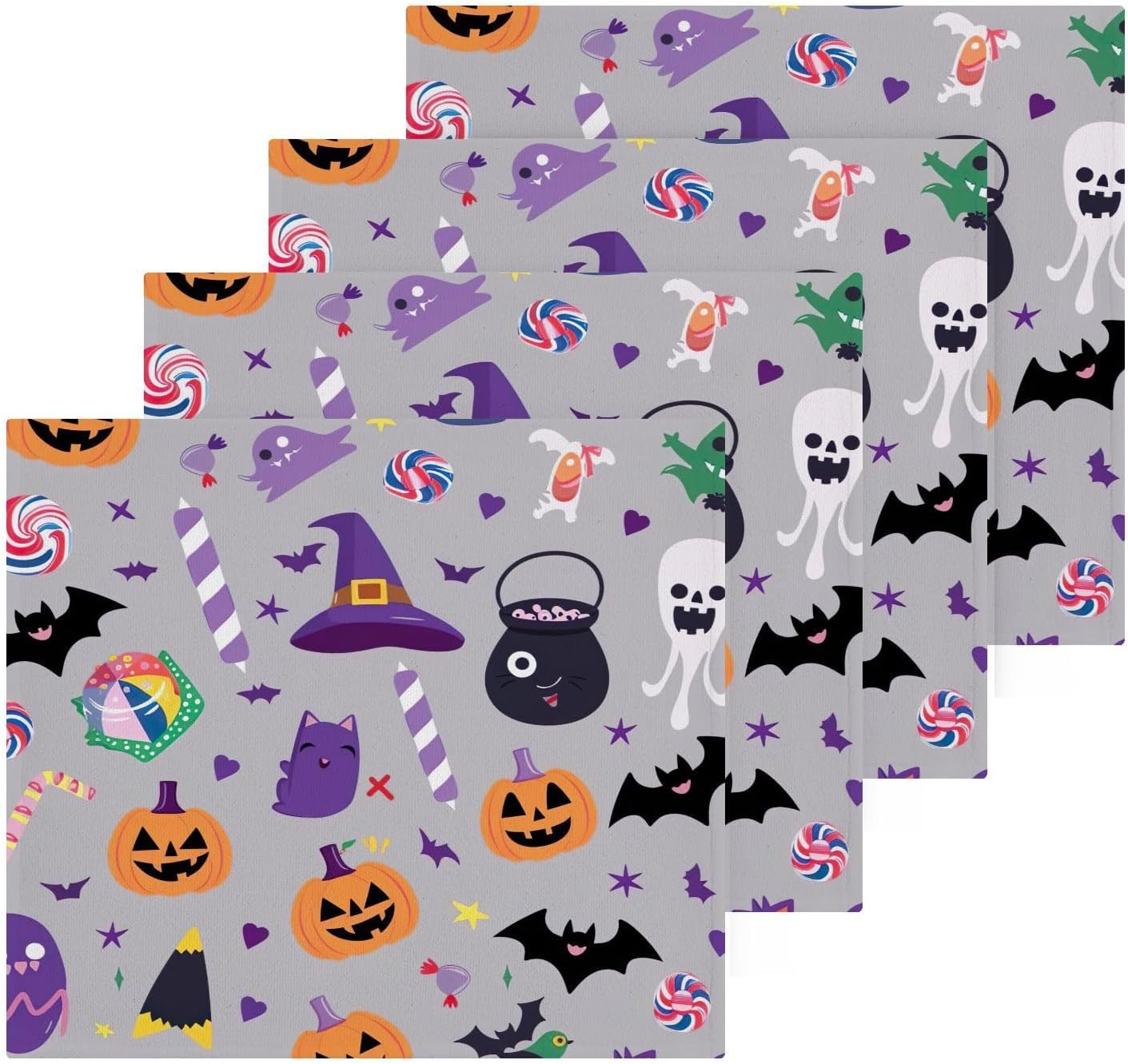 Halloween Pumpkin Face Washcloth Set