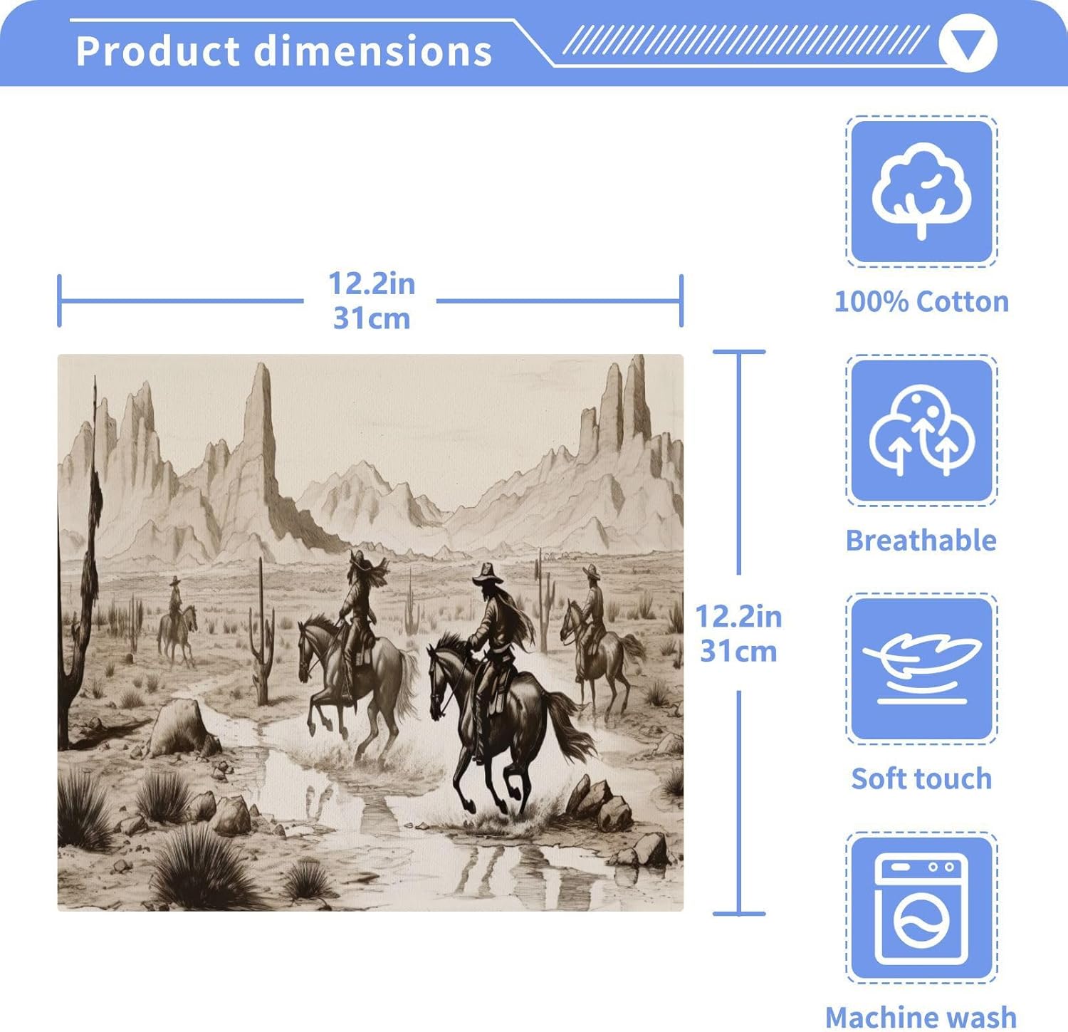 YETTASBIN Cowboy Washcloth Set 2-Piece Skin-Soft Reusable Multiple Uses