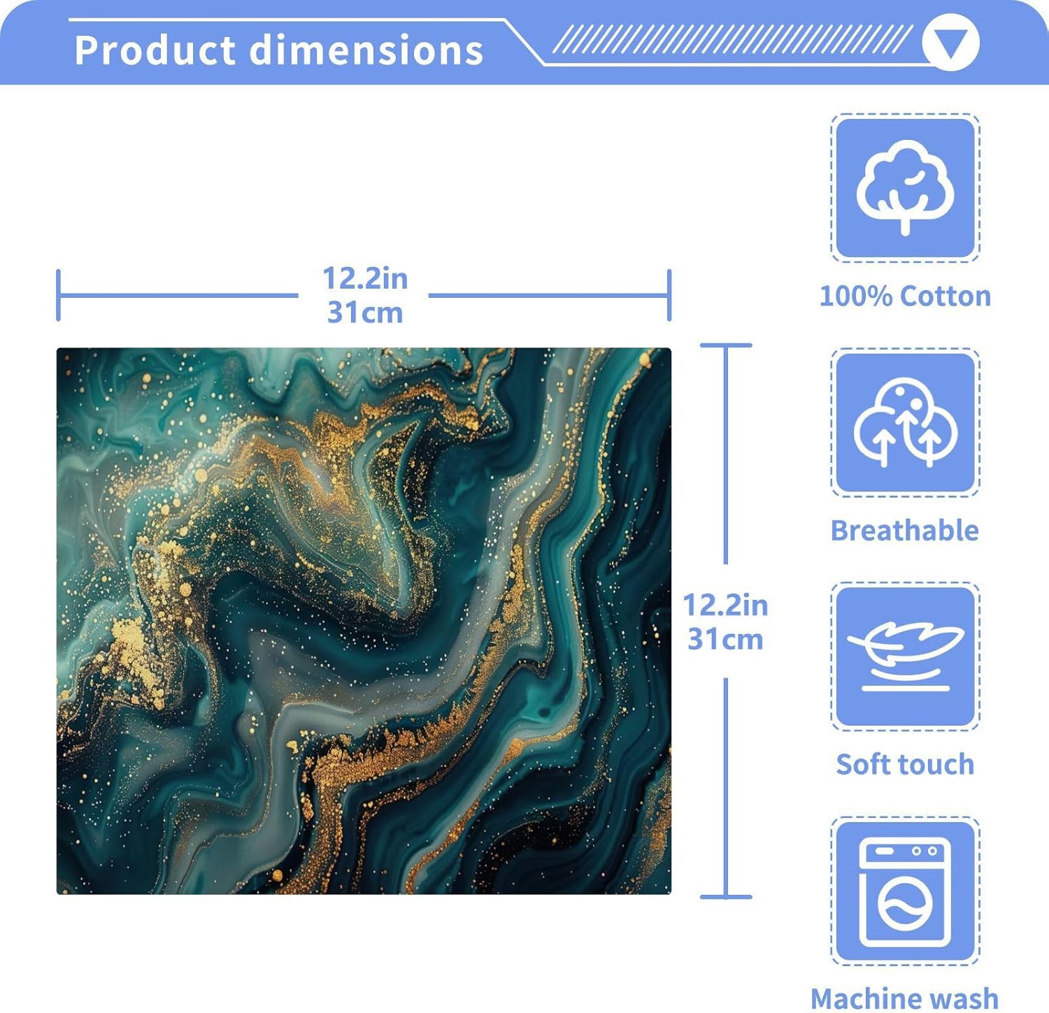 Green Marble Washcloth 2-Pack