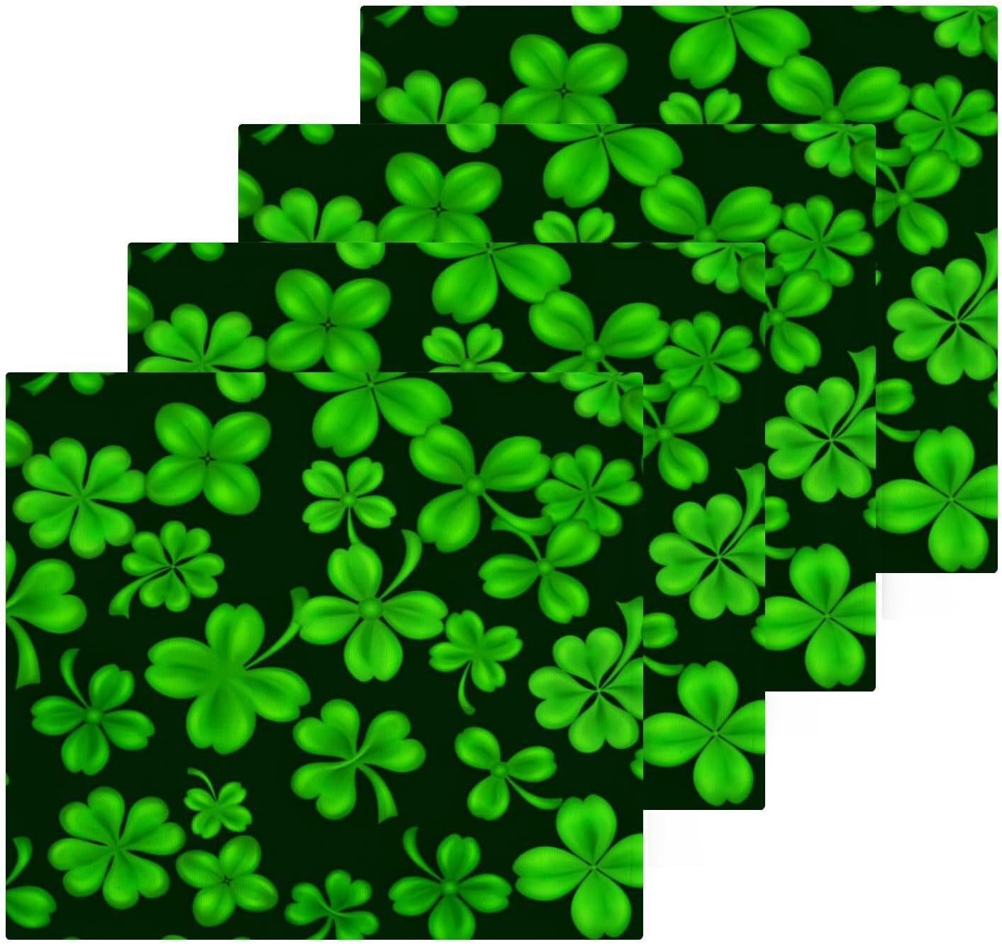 St Patricks Clover Washcloth Set