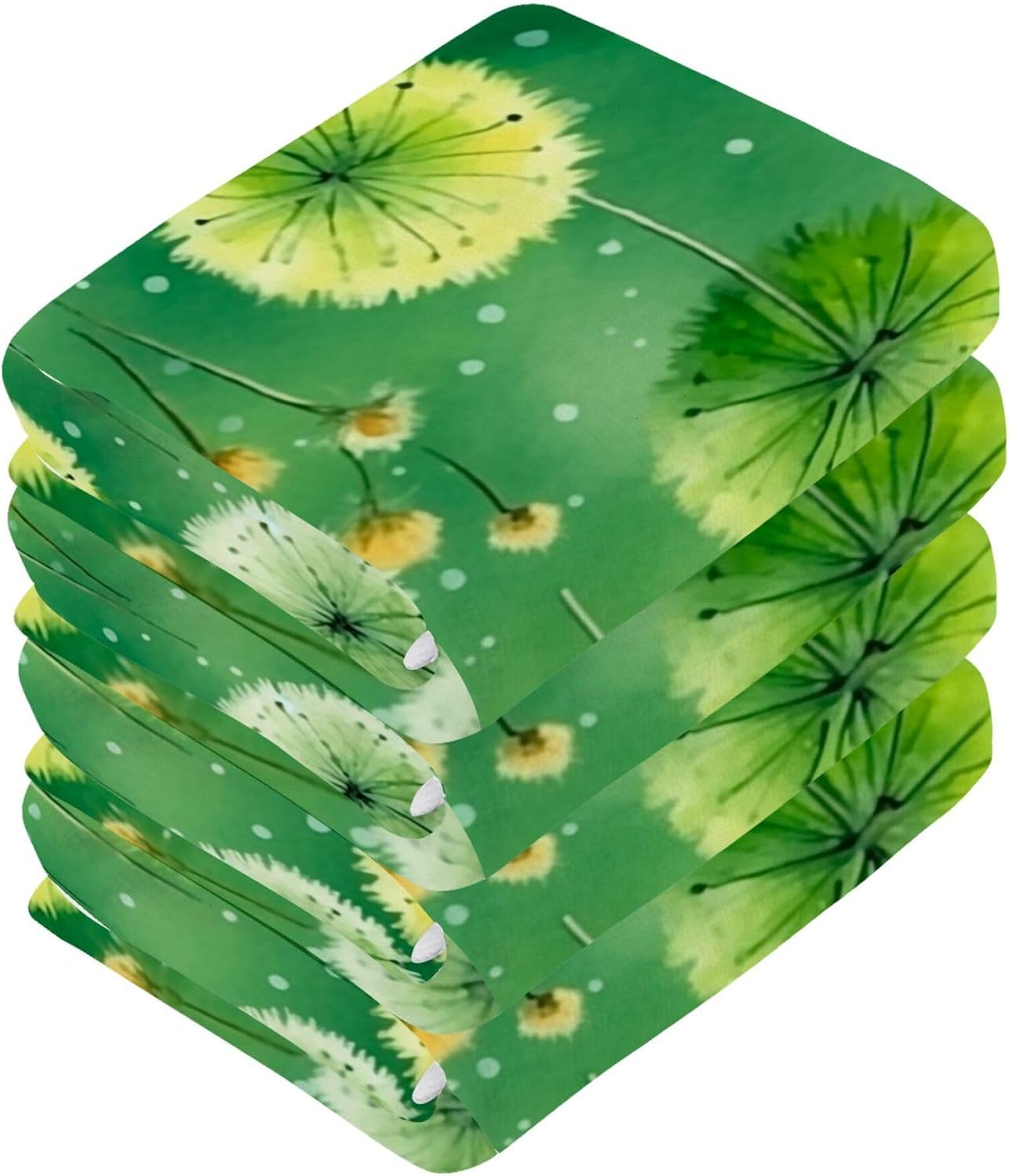 Elegant Canvas Dandelion Washcloth Set