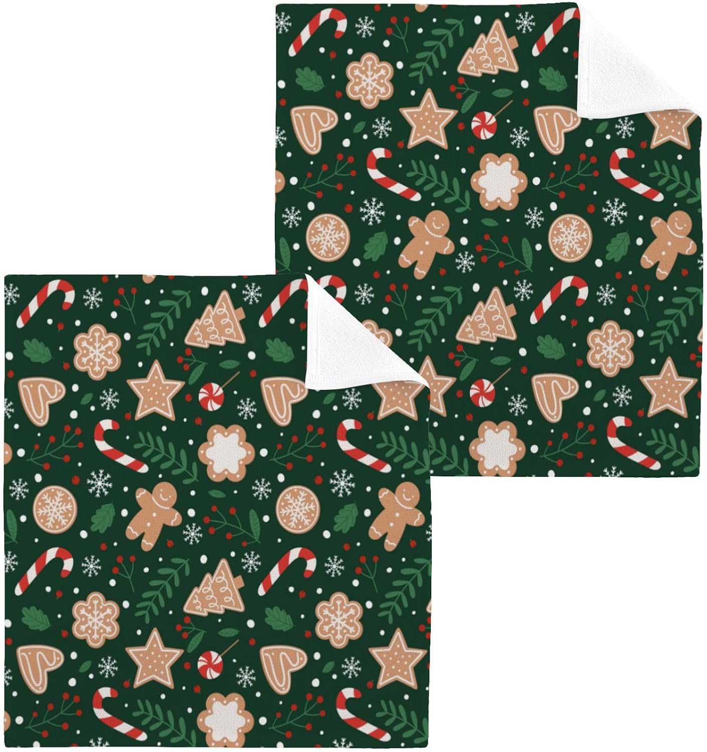 Perfect Christmas Washcloths 12x12 Icy Soft Reusable Face Towels