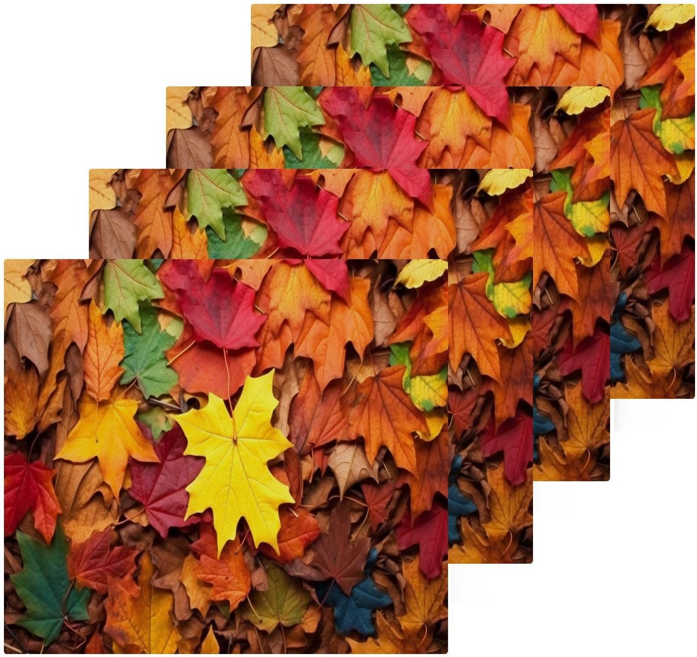 Maple Leaves Washcloths 2 Pack Soft Absorbent Cotton Towels