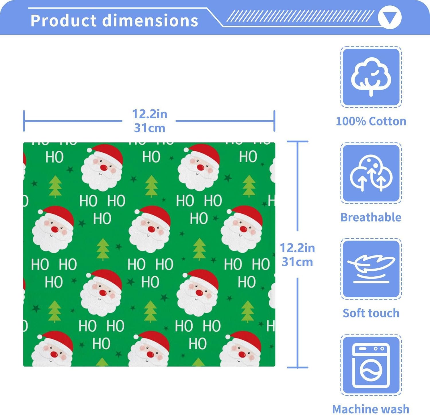 Christmas Santa Washcloth 2-Pack