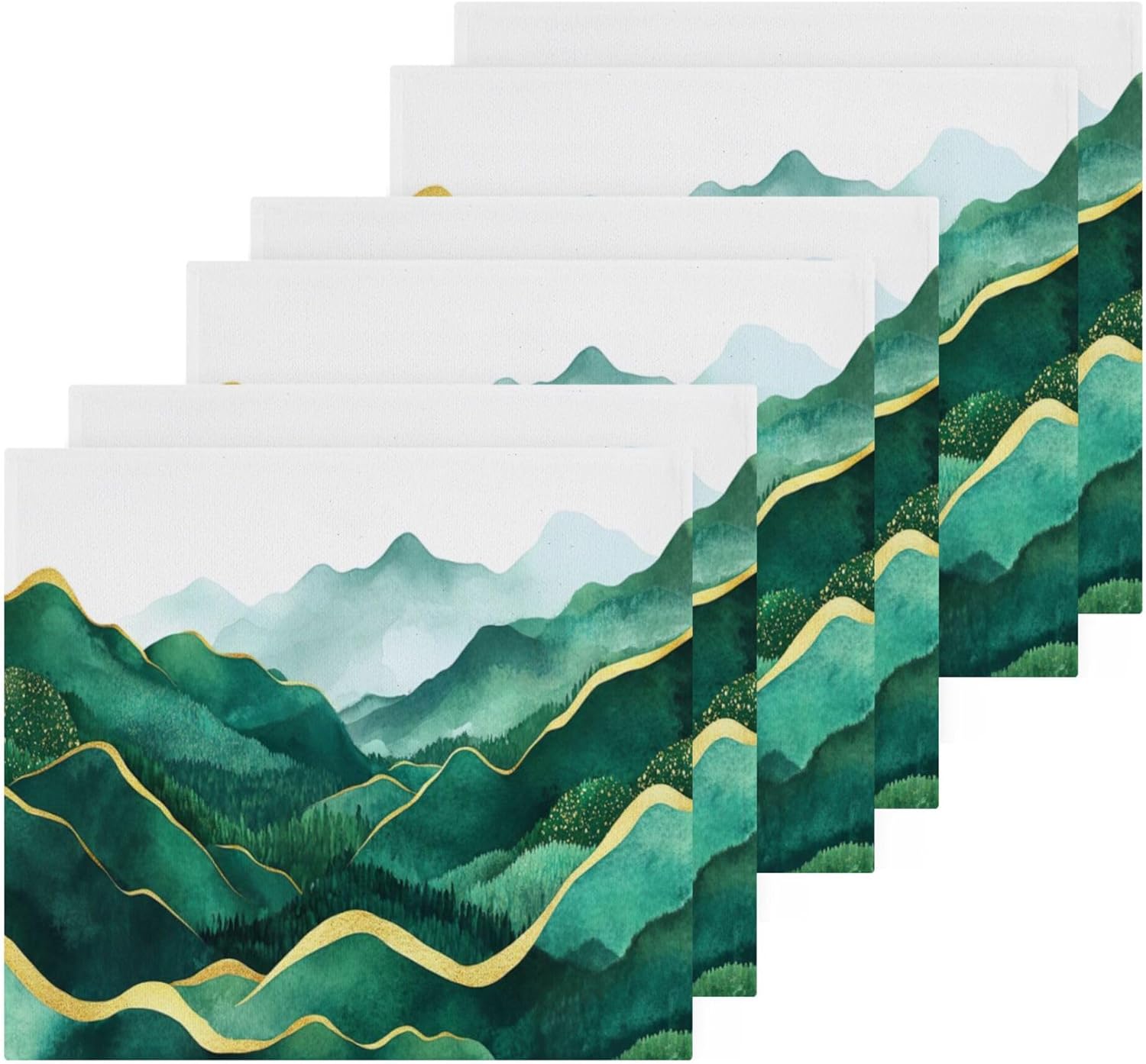 Xigua Green Mountains Washcloths Set of 2 12x12 Inch 1