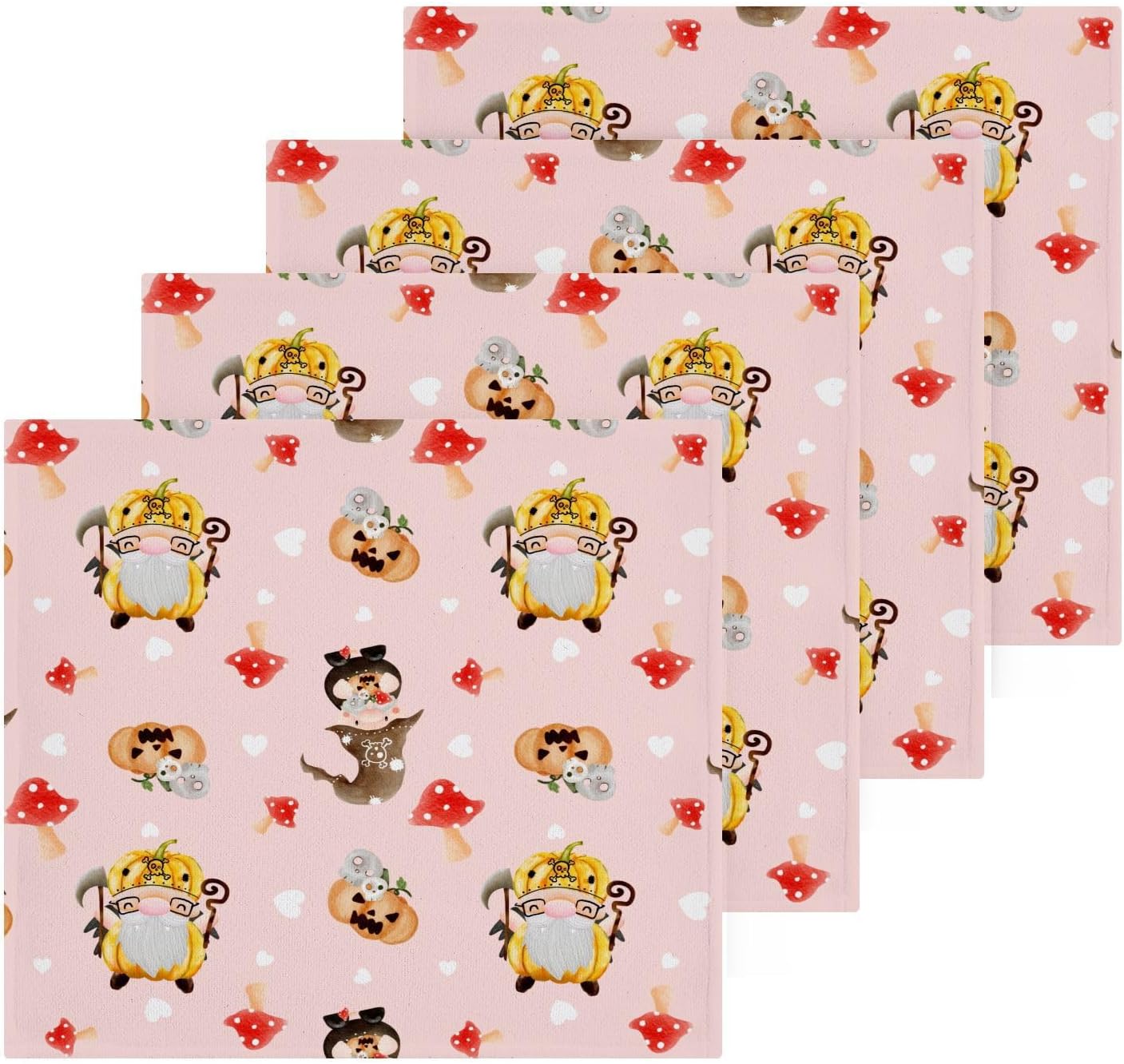 Halloween Gnome Washcloths - Soft Absorbent Reusable Face Towels