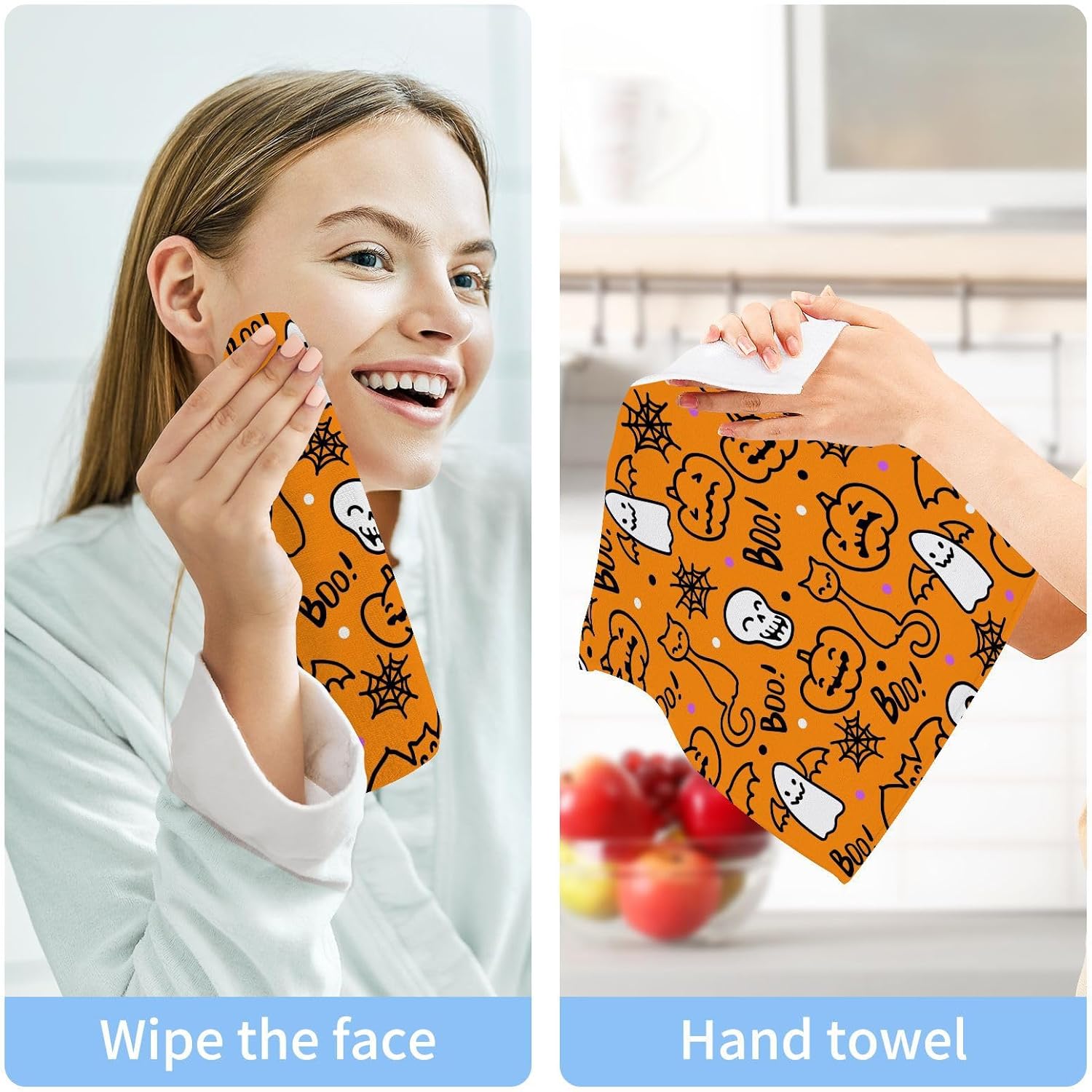 Halloween Cat Towels Soft Fingertip Reusable for Cats