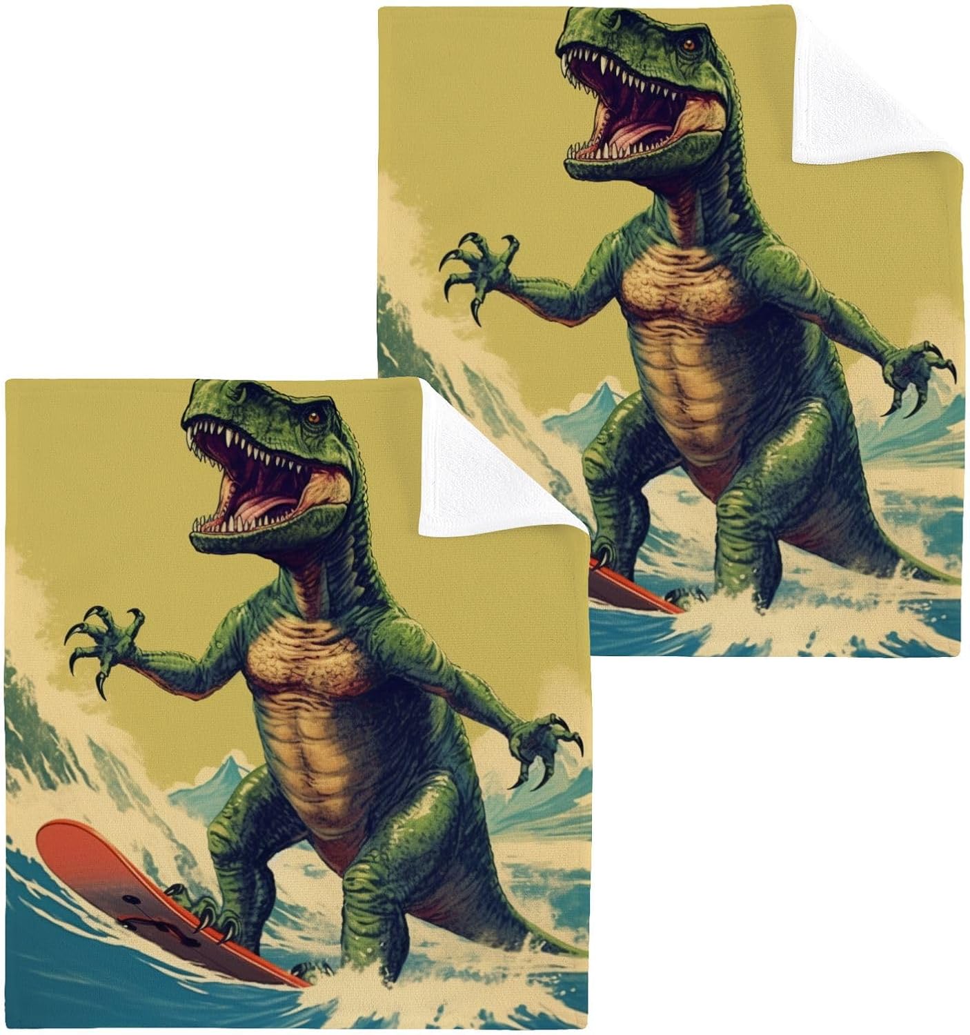Dinosaur Washcloth Set for Kids