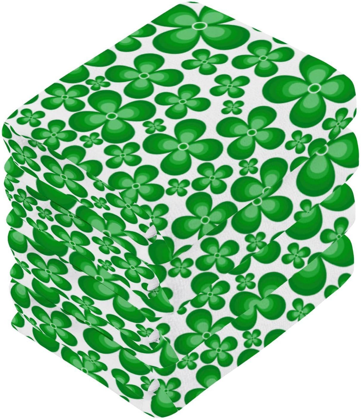 St Patricks Clover Washcloth Set Soft Reusable Perfect for Baby More